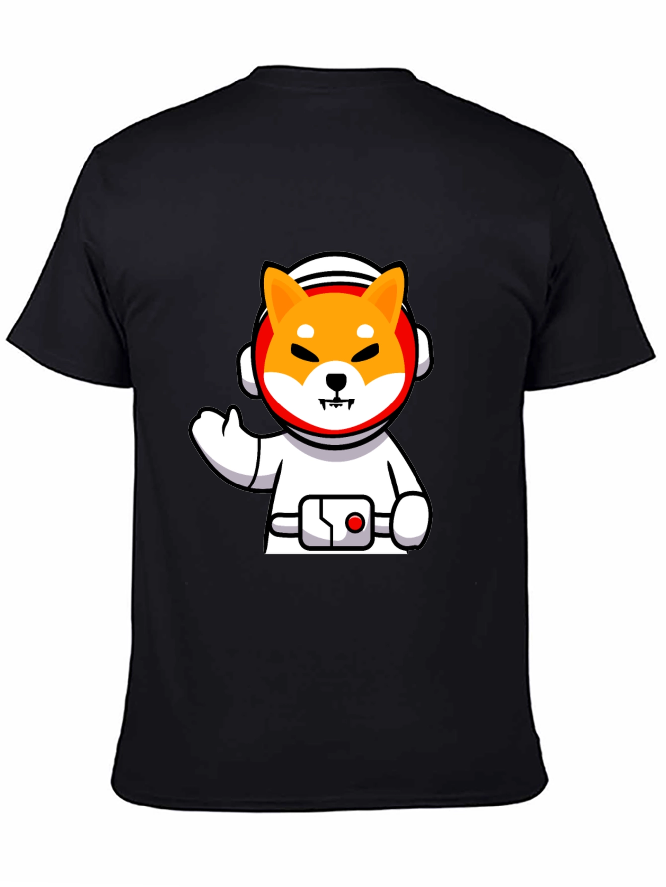 Astronaut Shiba Inu Graphic Black T-Shirt