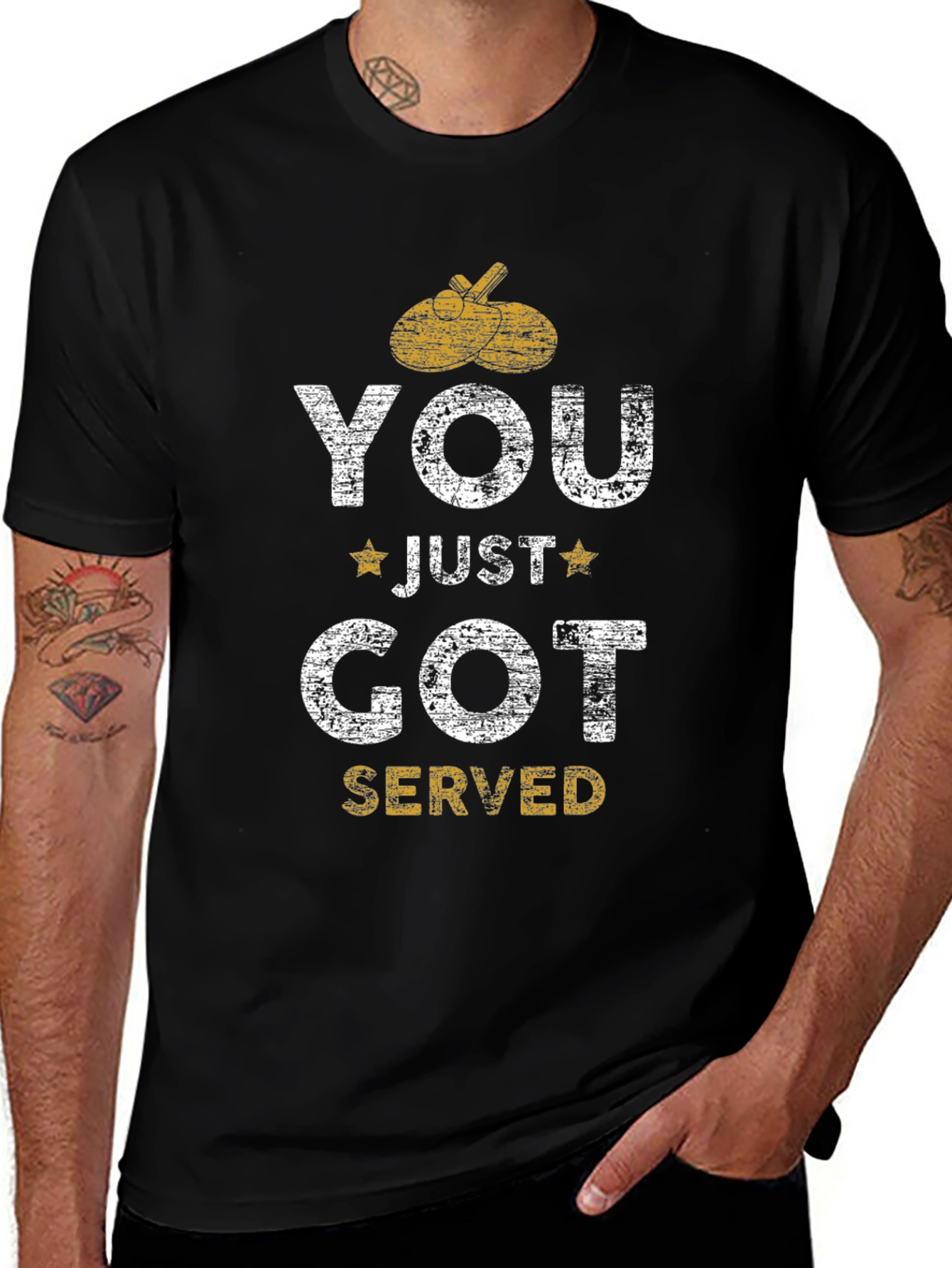 You Just Got Served Black T-Shirt - Table Tennis