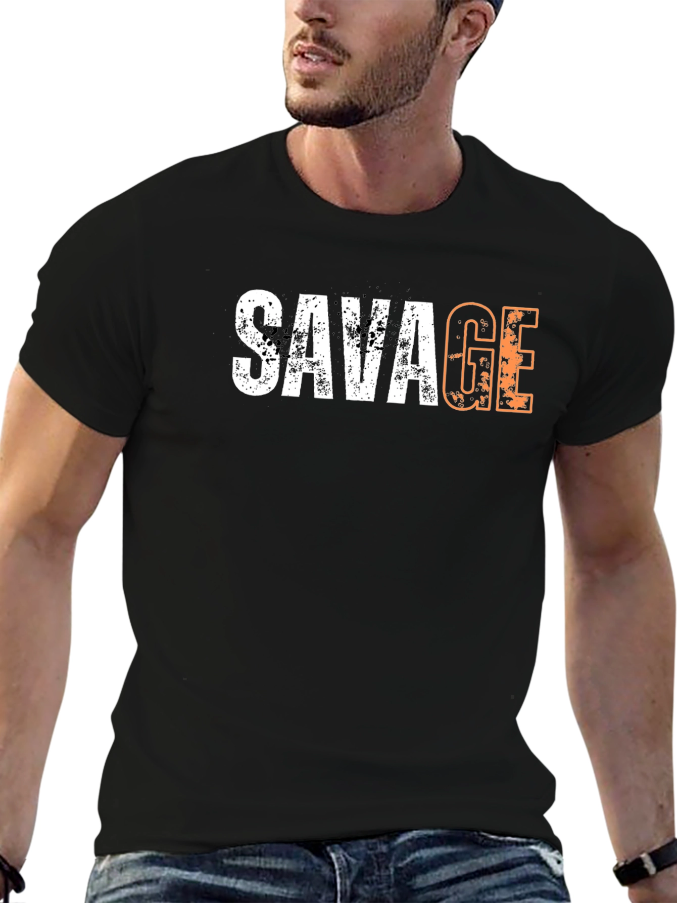 Savage Graphic Print Black T-Shirt