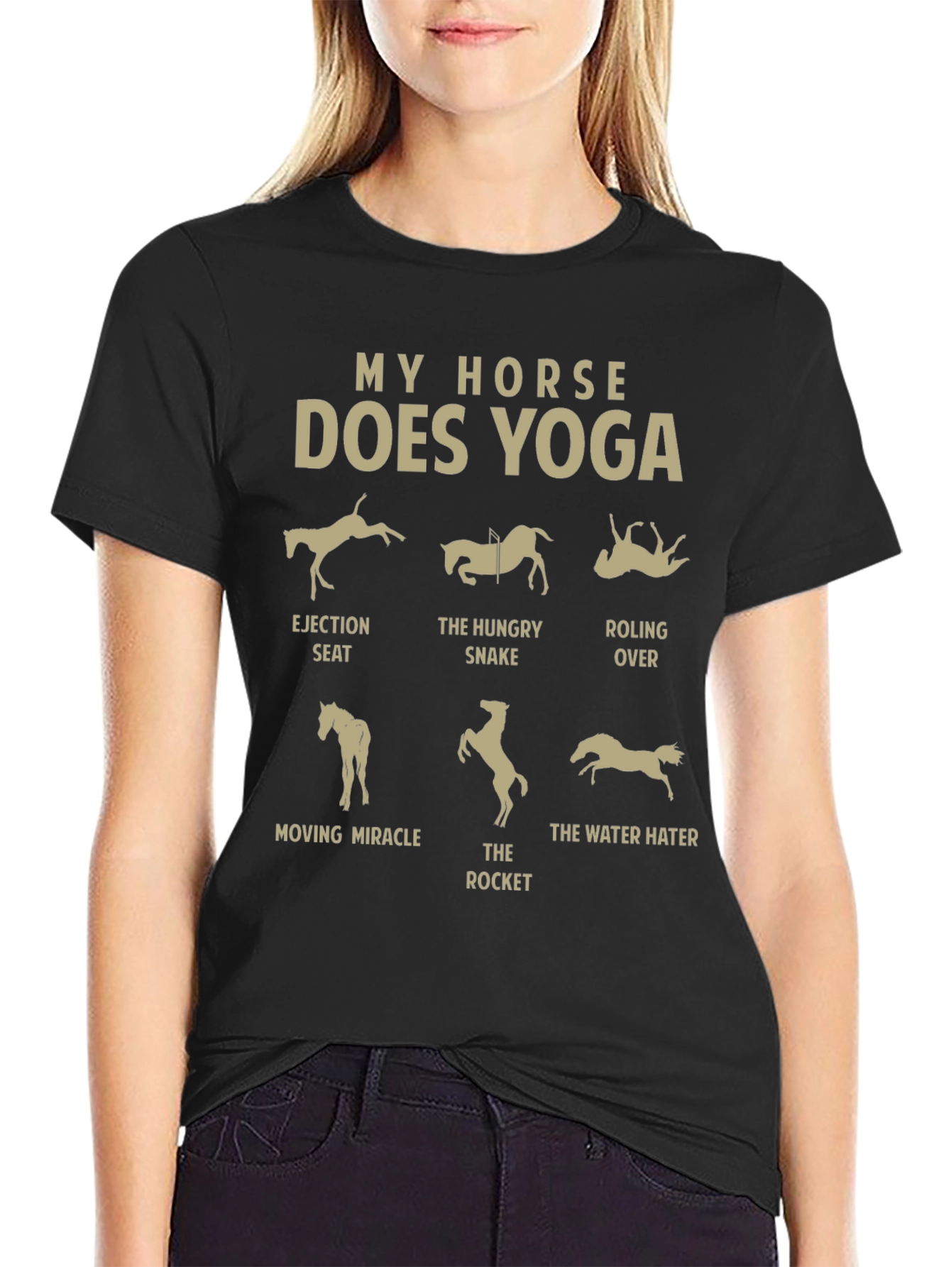 My Horse Does Yoga T-Shirt: Equestrian Funny Tee