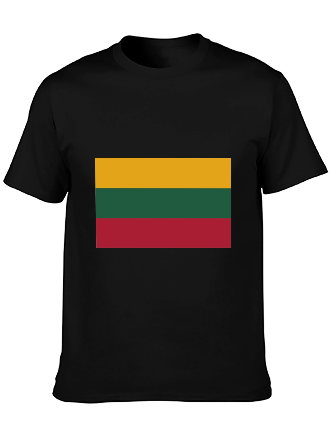 Lithuania Flag Graphic T-Shirt - Black