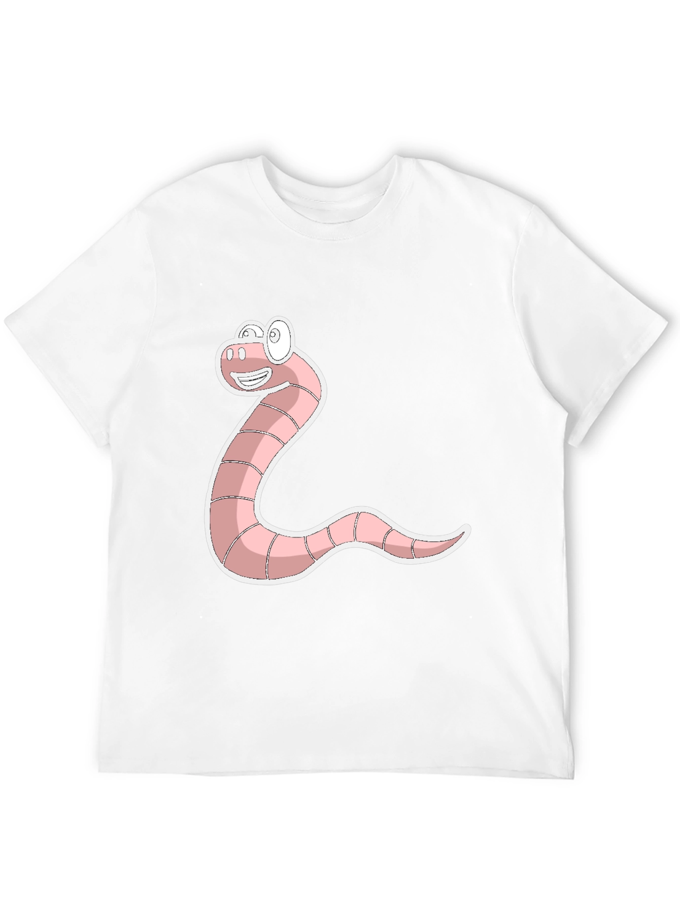 Funny Worm Graphic Tee - Black Cotton T-Shirt