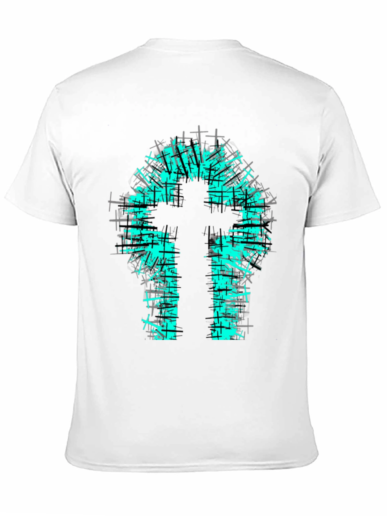 Cross Graphic Print Black T-Shirt