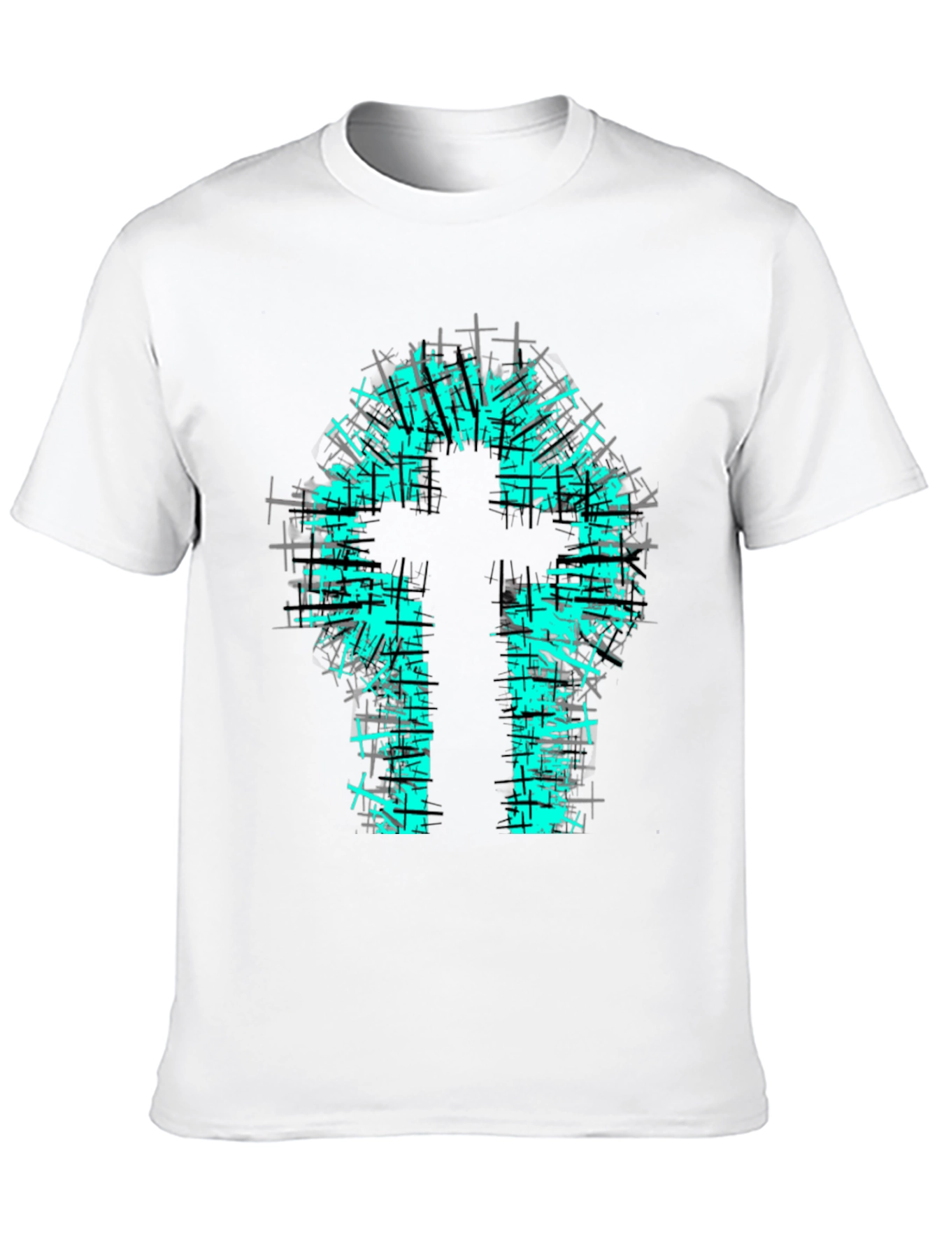 Cross Graphic Print Black T-Shirt