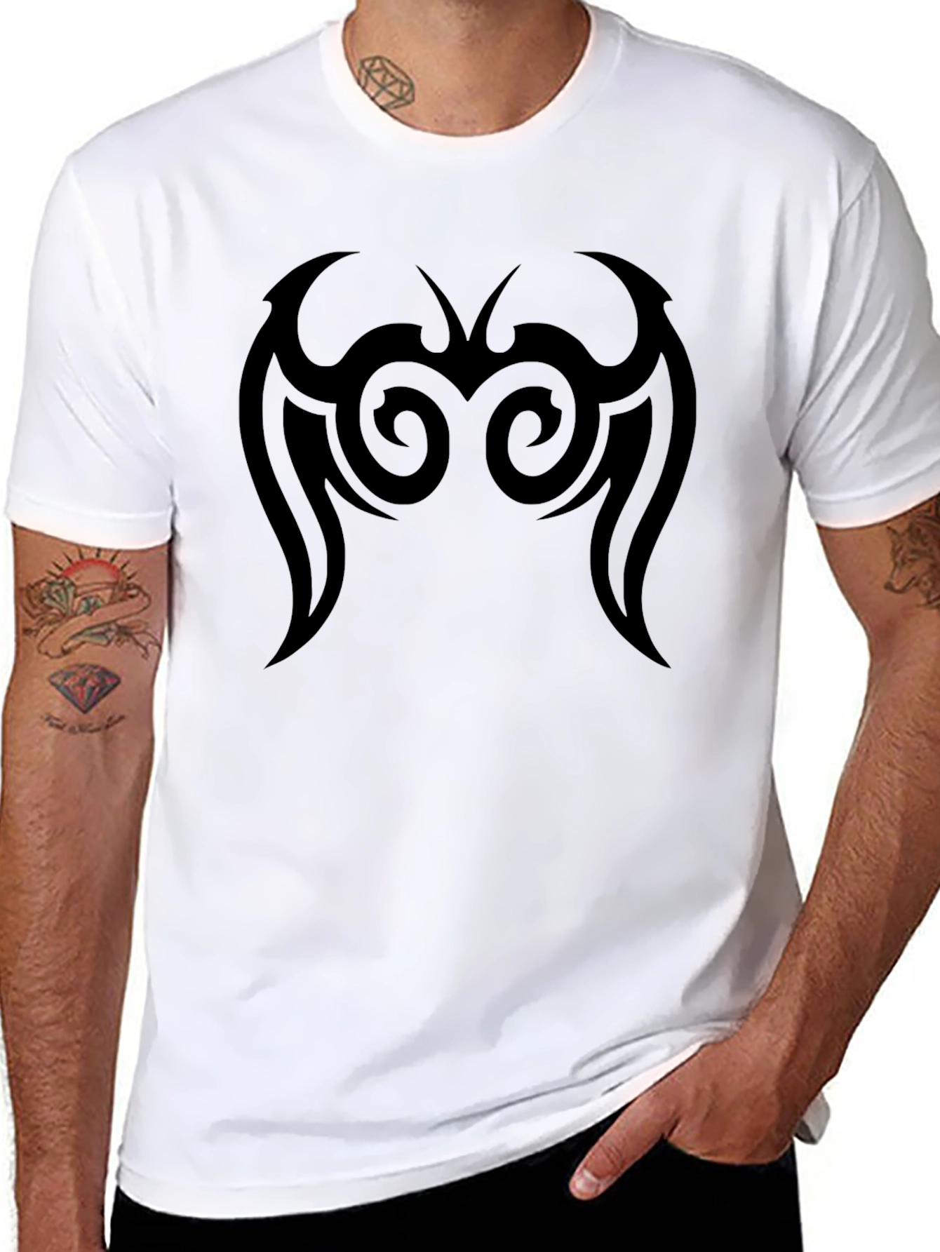 Tribal Design Black T-Shirt