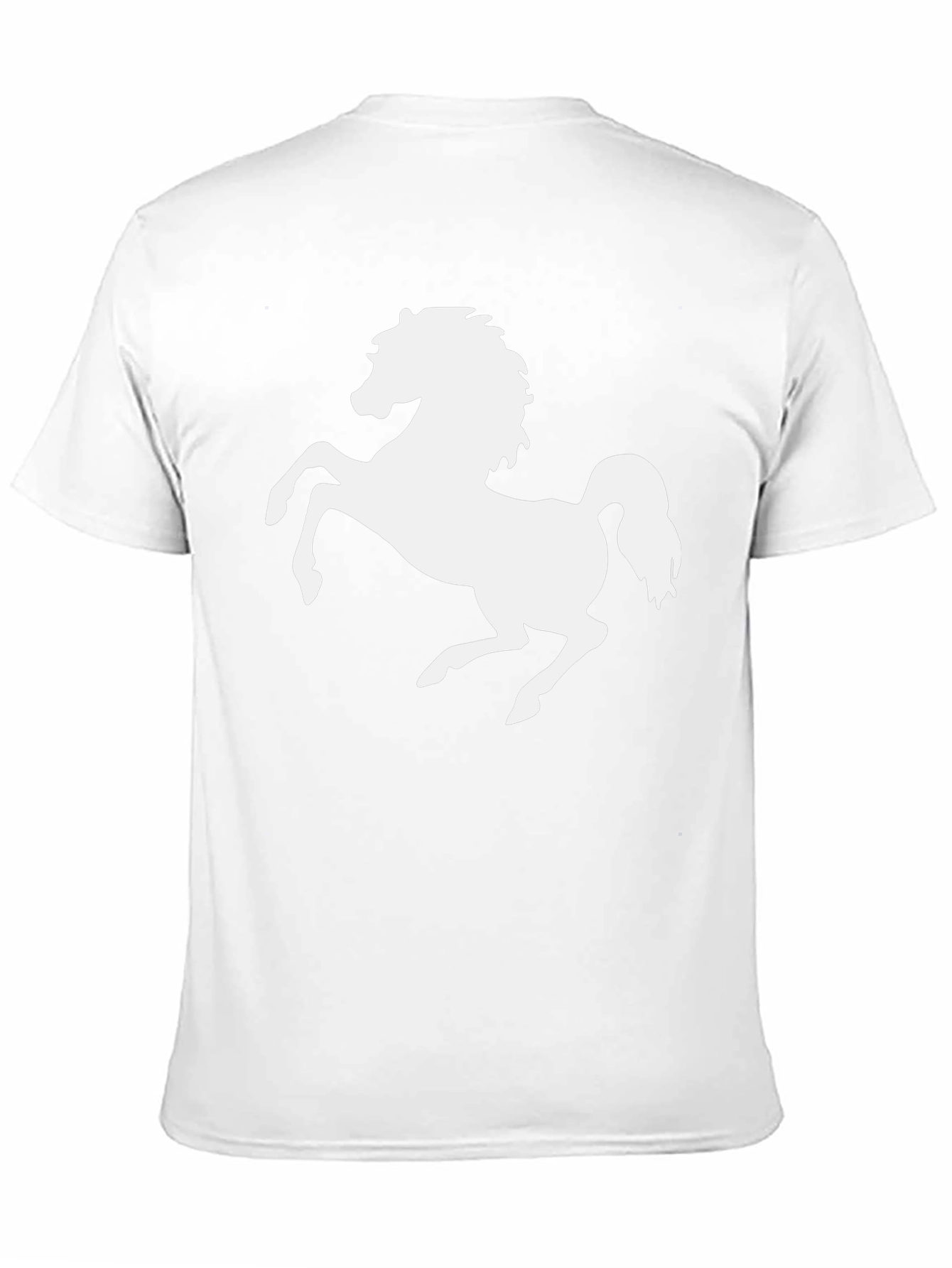 Black T-Shirt with White Horse Graphic