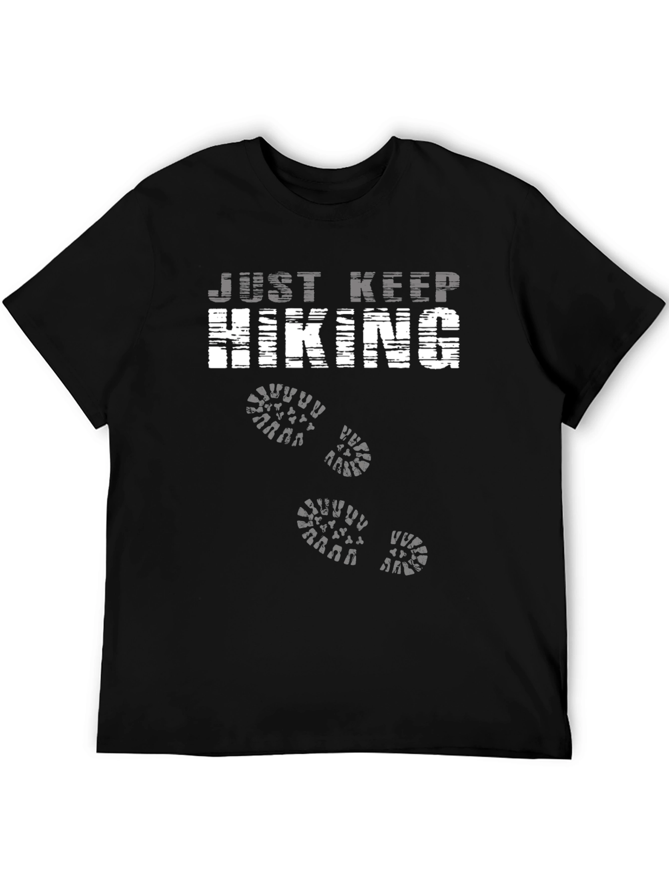 Just Keep Hiking Graphic Tee - Black