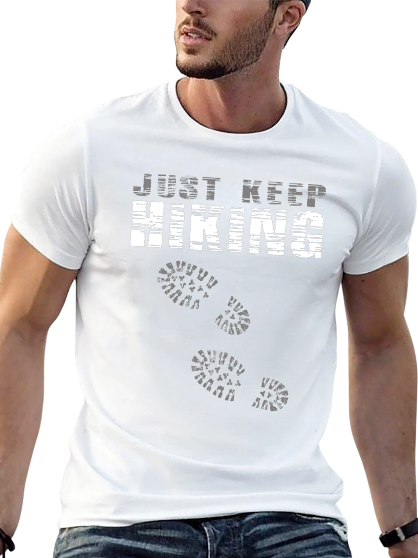 Just Keep Hiking Graphic Tee - Black