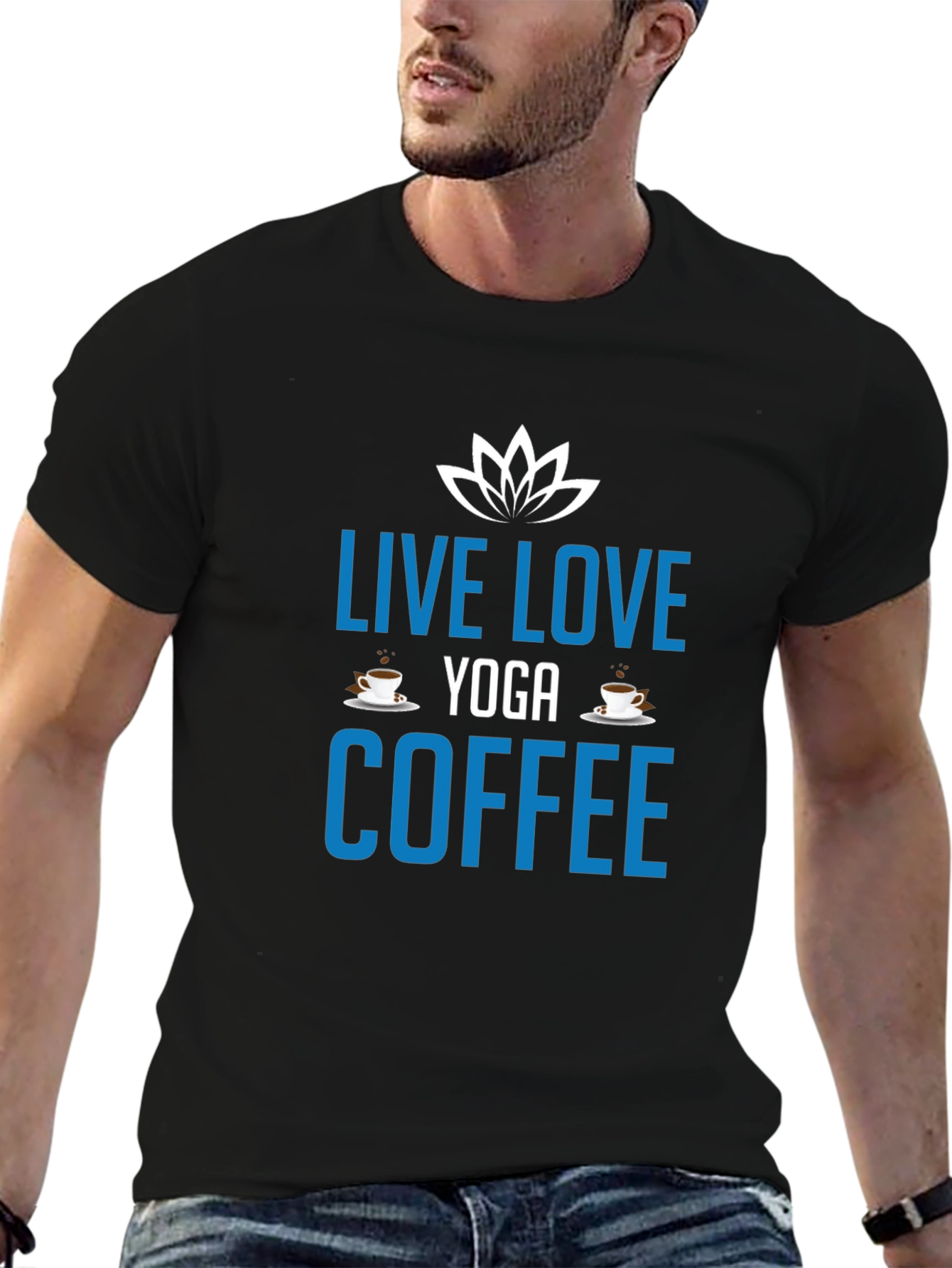 Live Love Yoga Coffee Black Graphic Tee