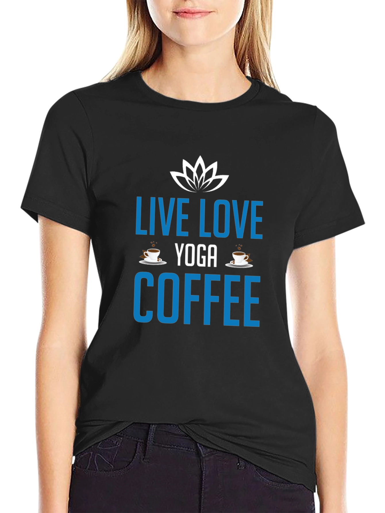 Live Love Yoga Coffee Black Graphic Tee