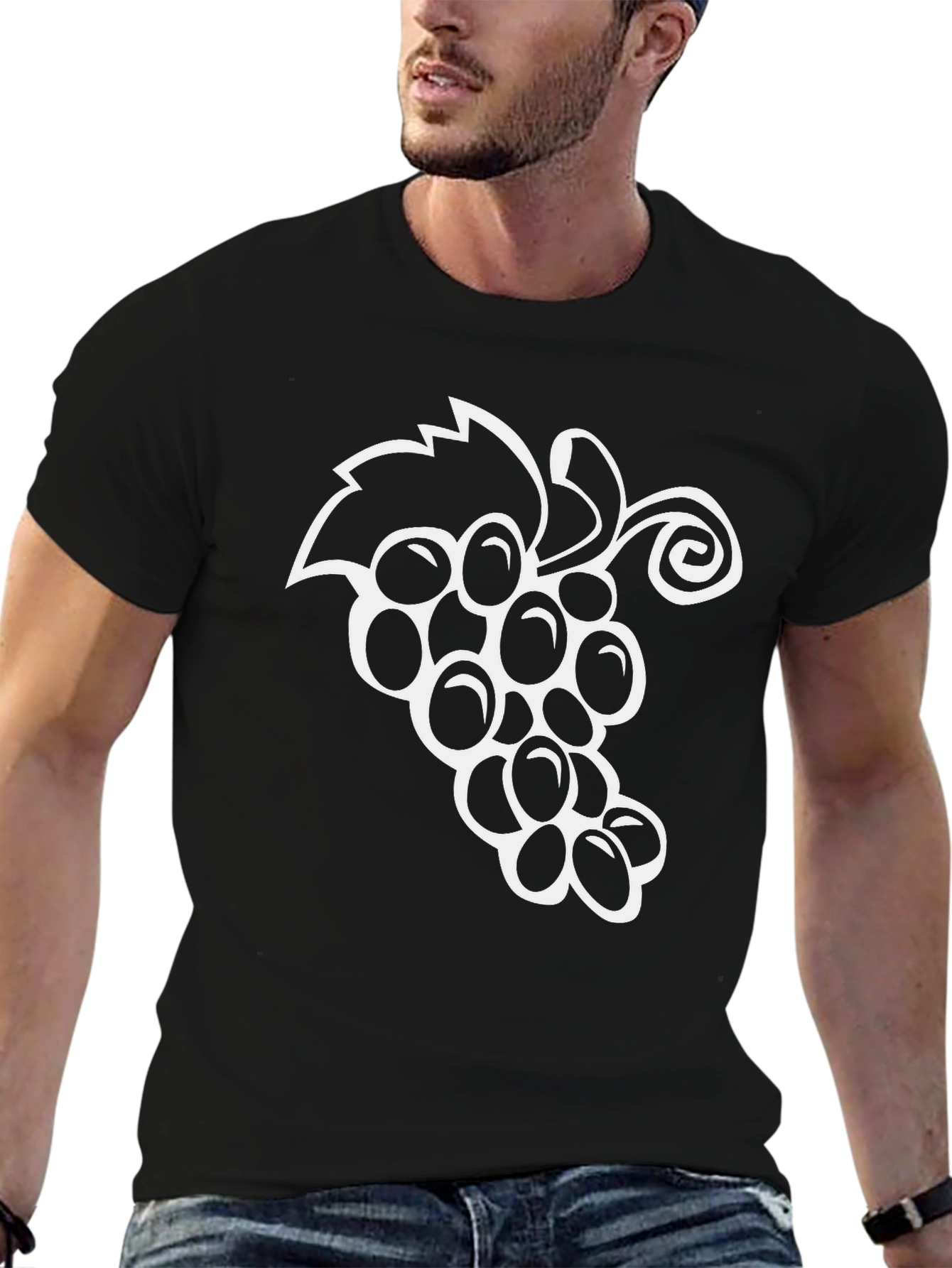 Grape Vine Graphic Tee - Black Unisex T-Shirt