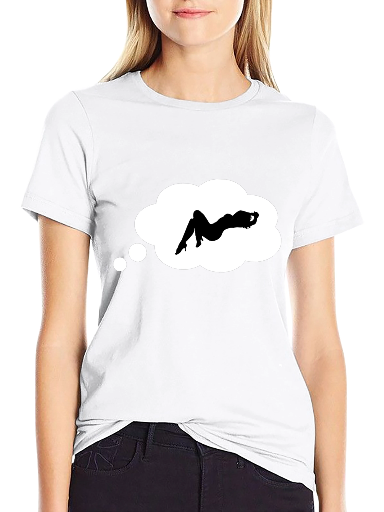 Dreaming Woman Black Graphic Tee