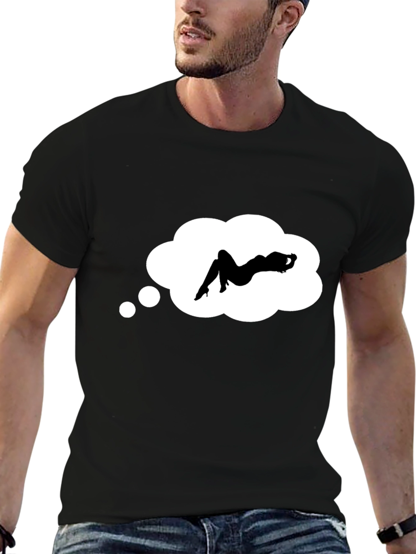 Dreaming Woman Black Graphic Tee