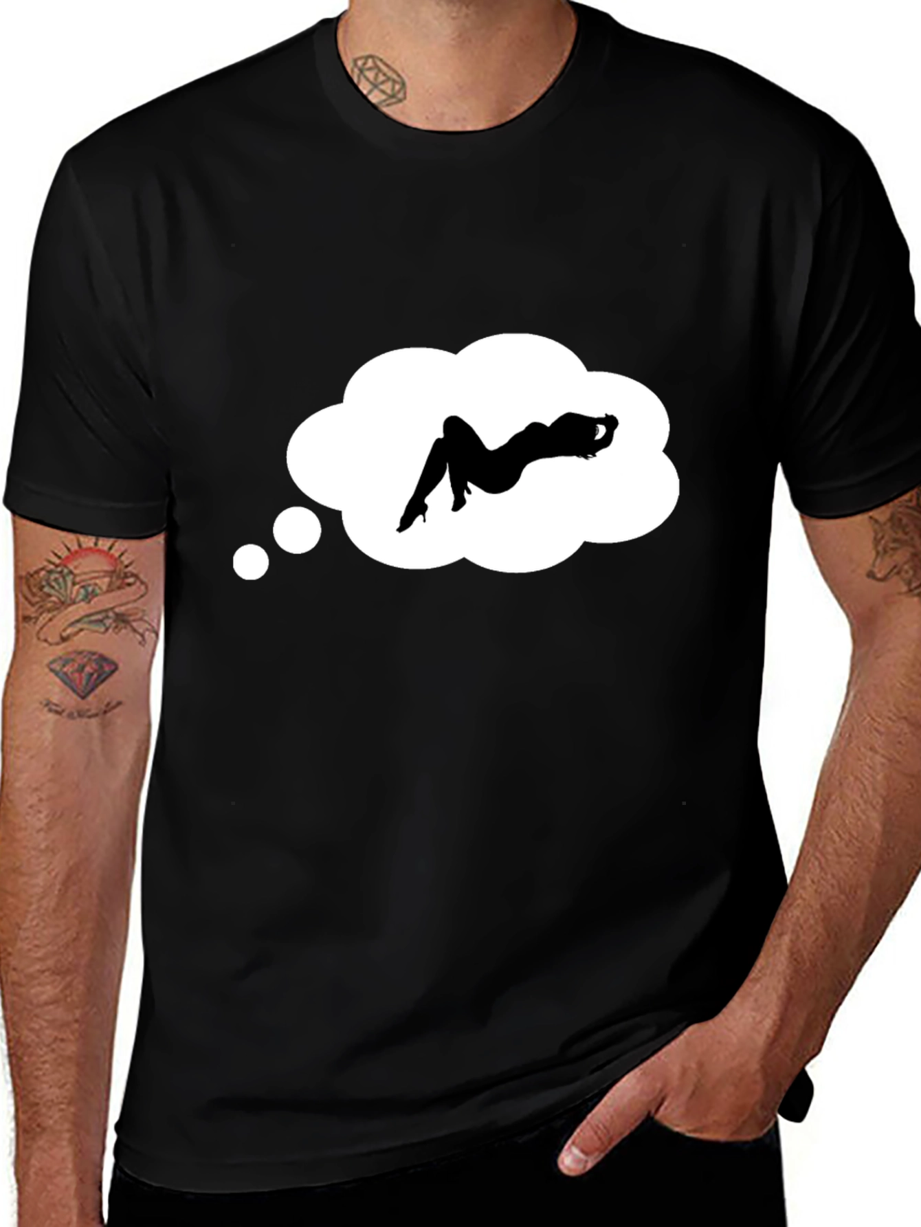 Dreaming Woman Black Graphic Tee