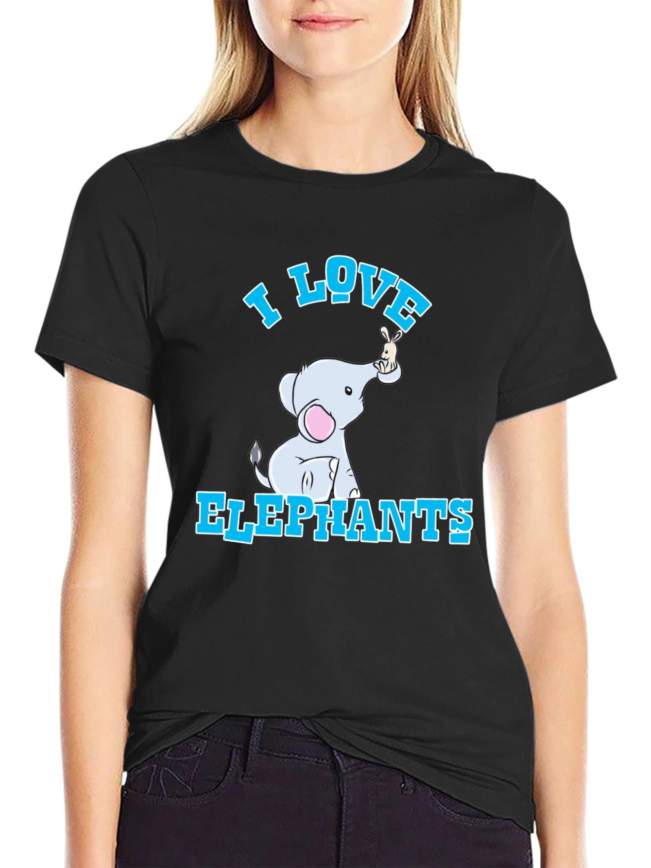 I Love Elephants T-Shirt - Cute Cartoon Design