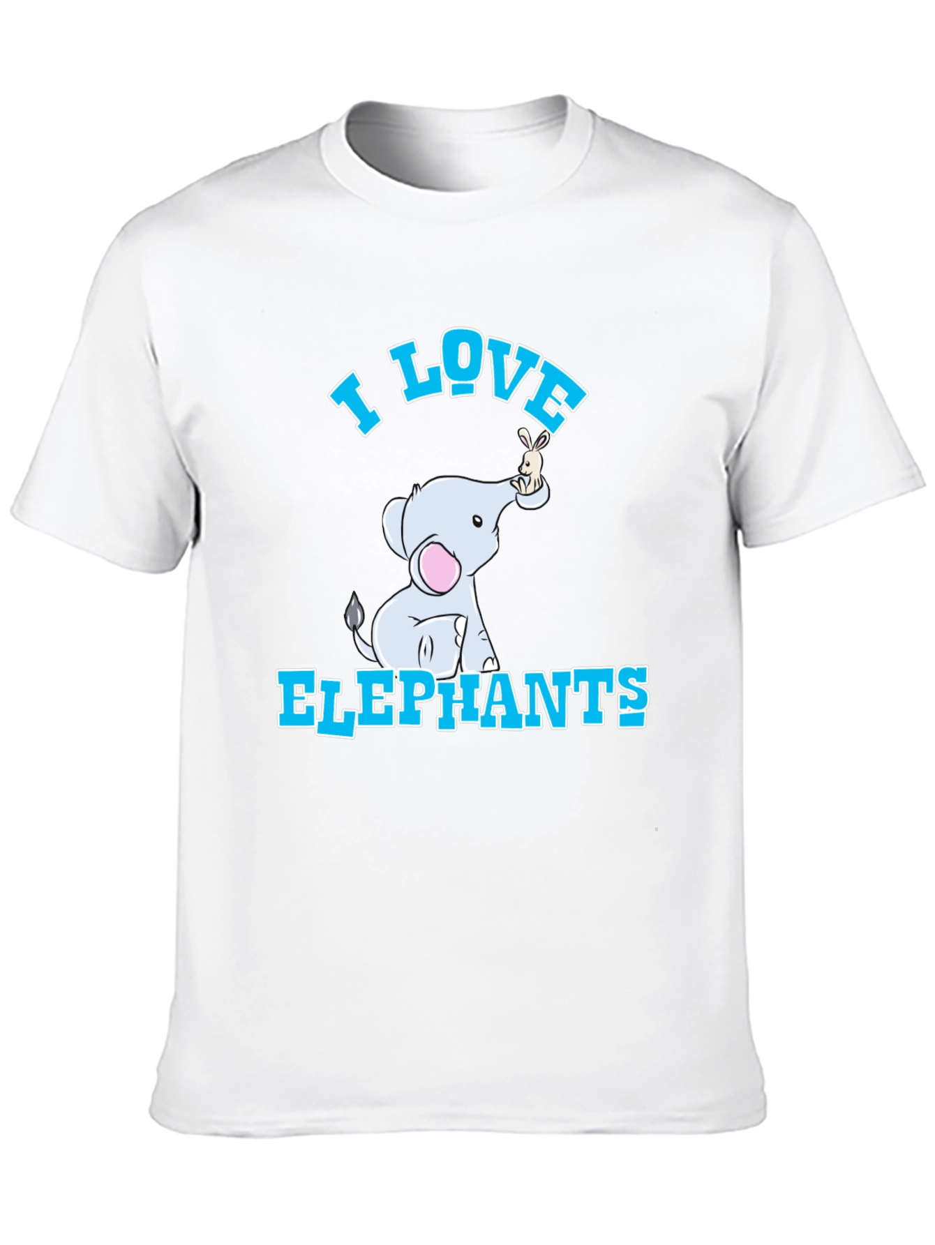 I Love Elephants T-Shirt - Cute Cartoon Design
