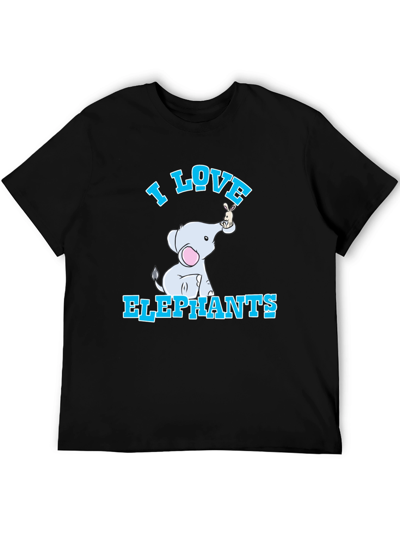 I Love Elephants T-Shirt - Cute Cartoon Design
