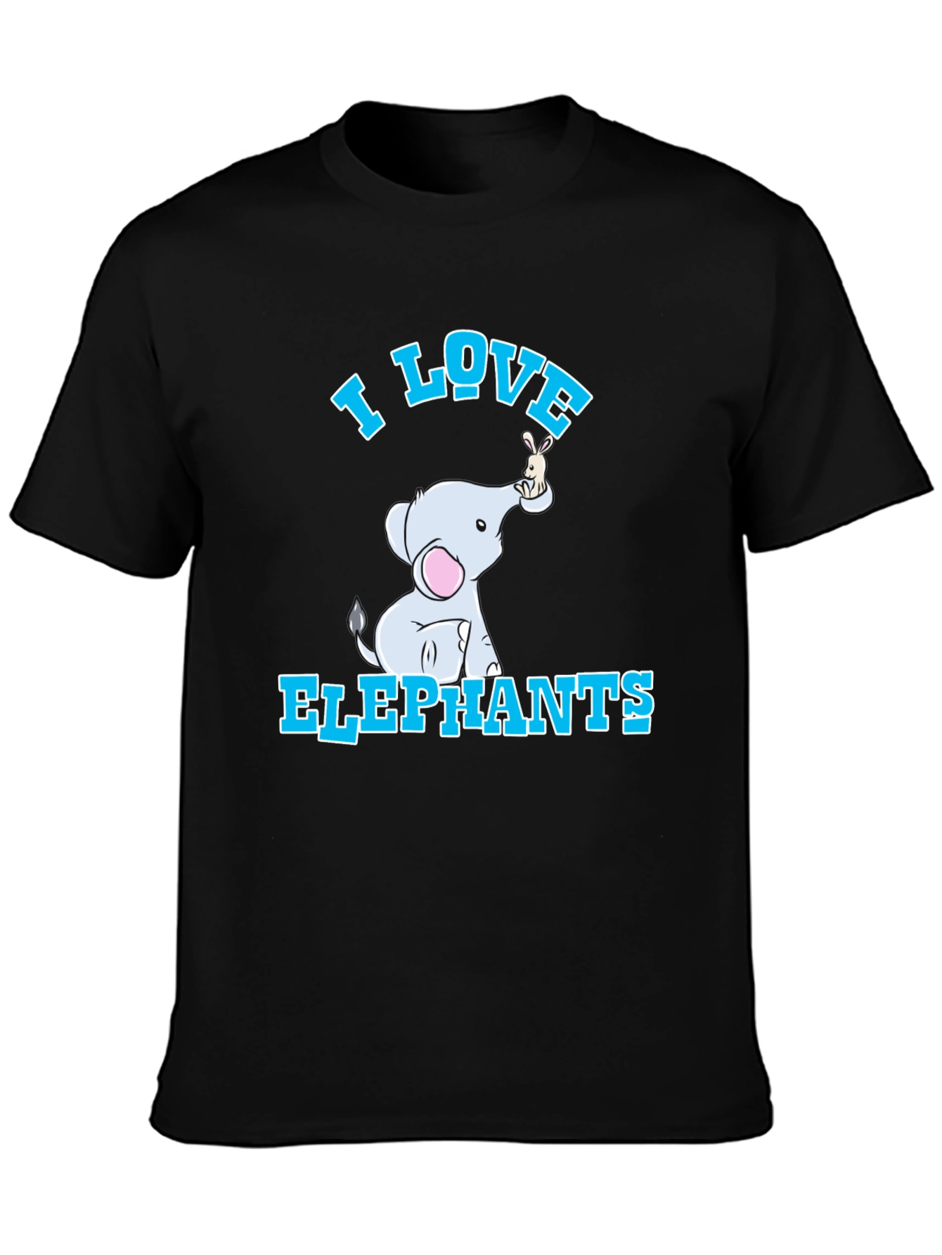 I Love Elephants T-Shirt - Cute Cartoon Design