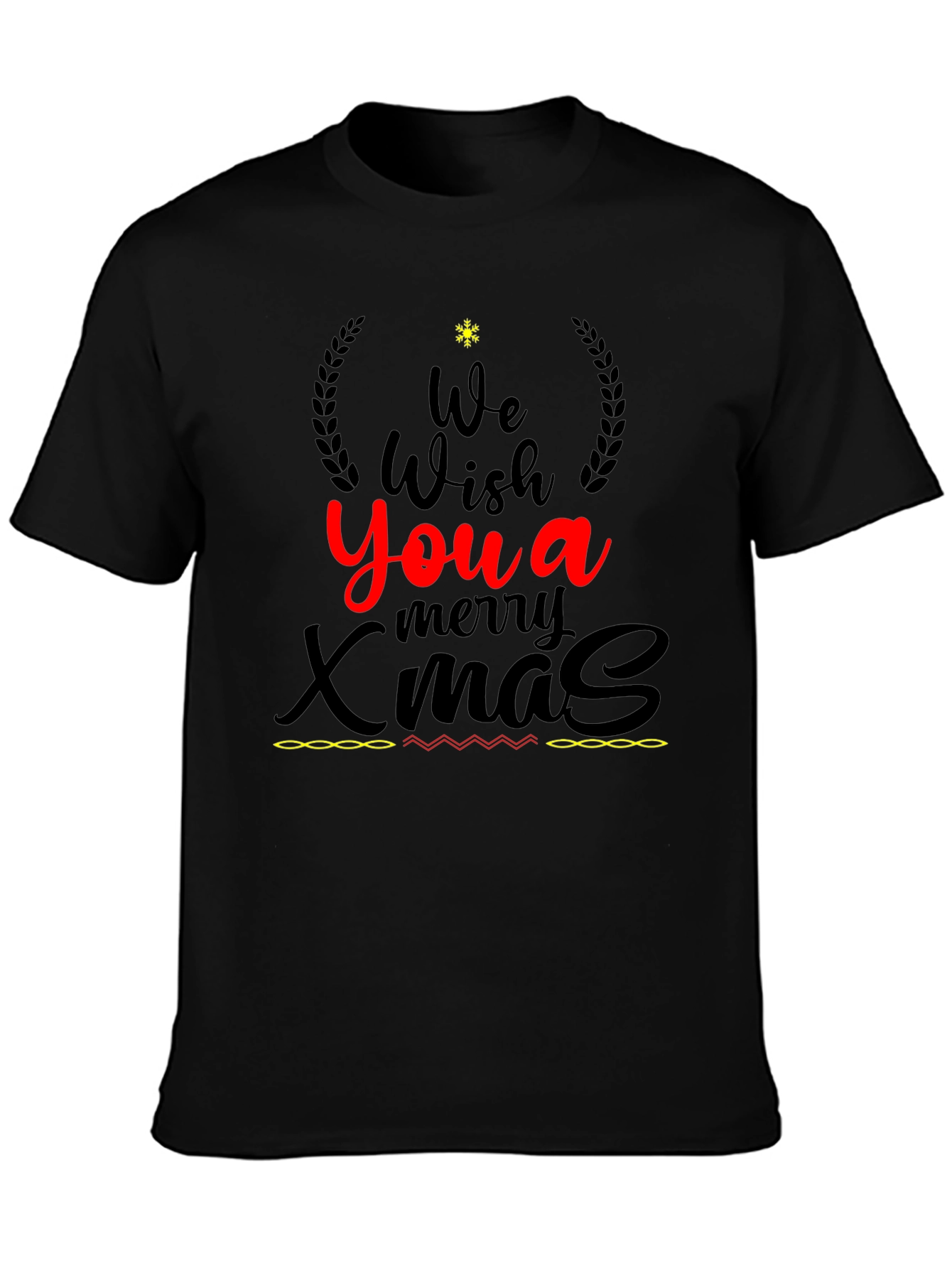 Festive We Wish You a Merry Xmas Graphic T-Shirt