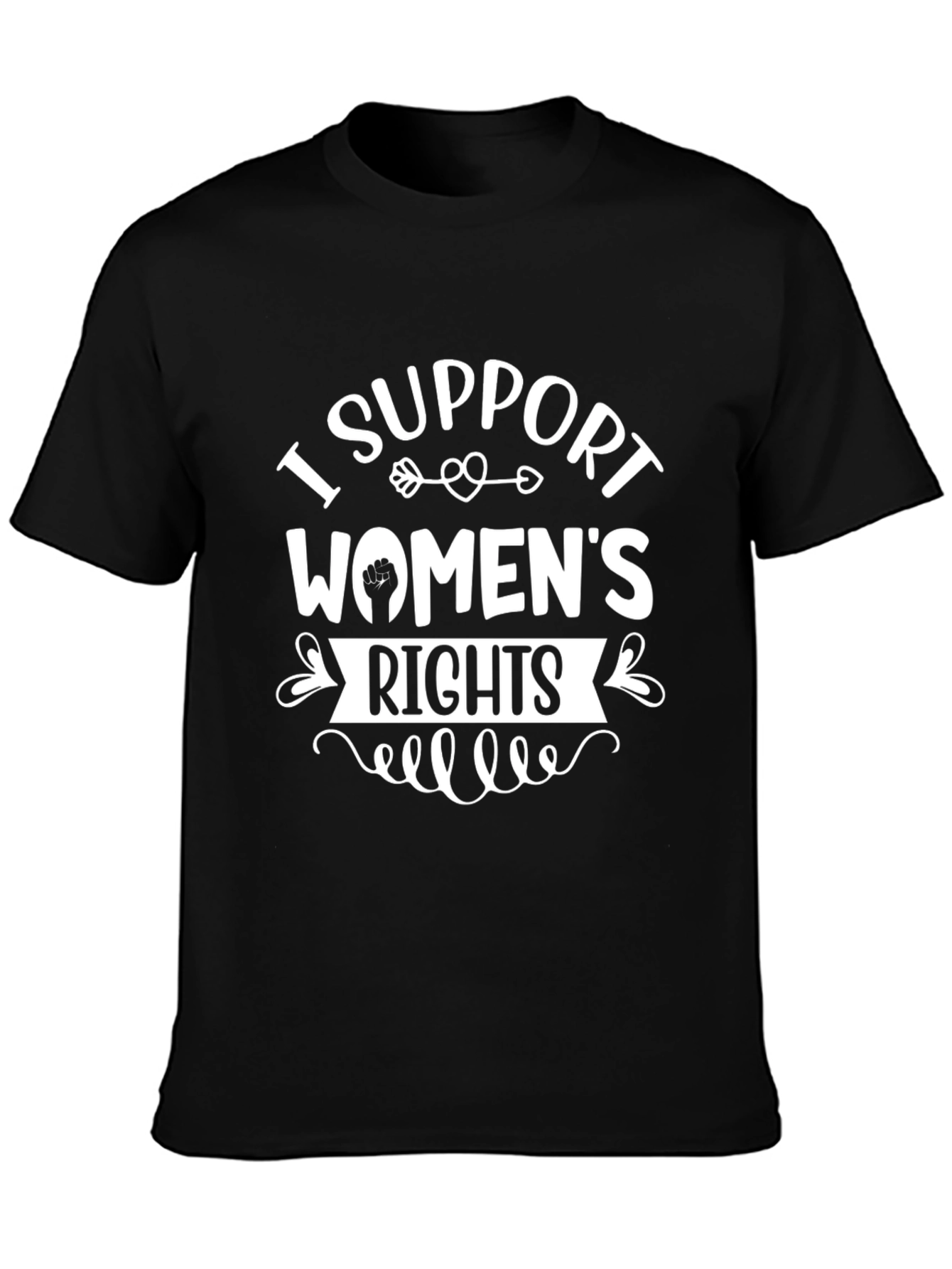 I Support Womens Rights Black Graphic Tee