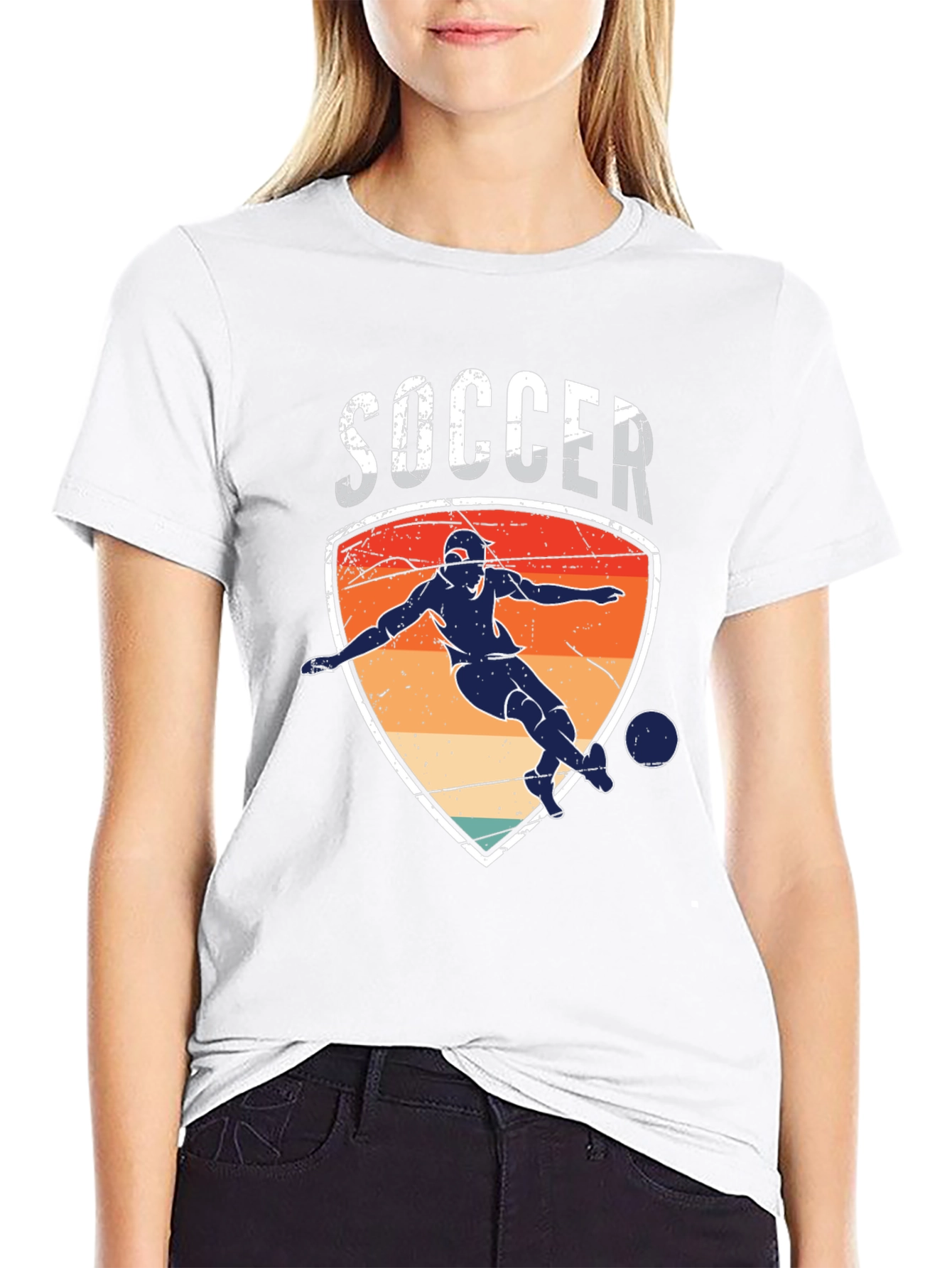 Soccer Player Graphic Tee - Retro Style