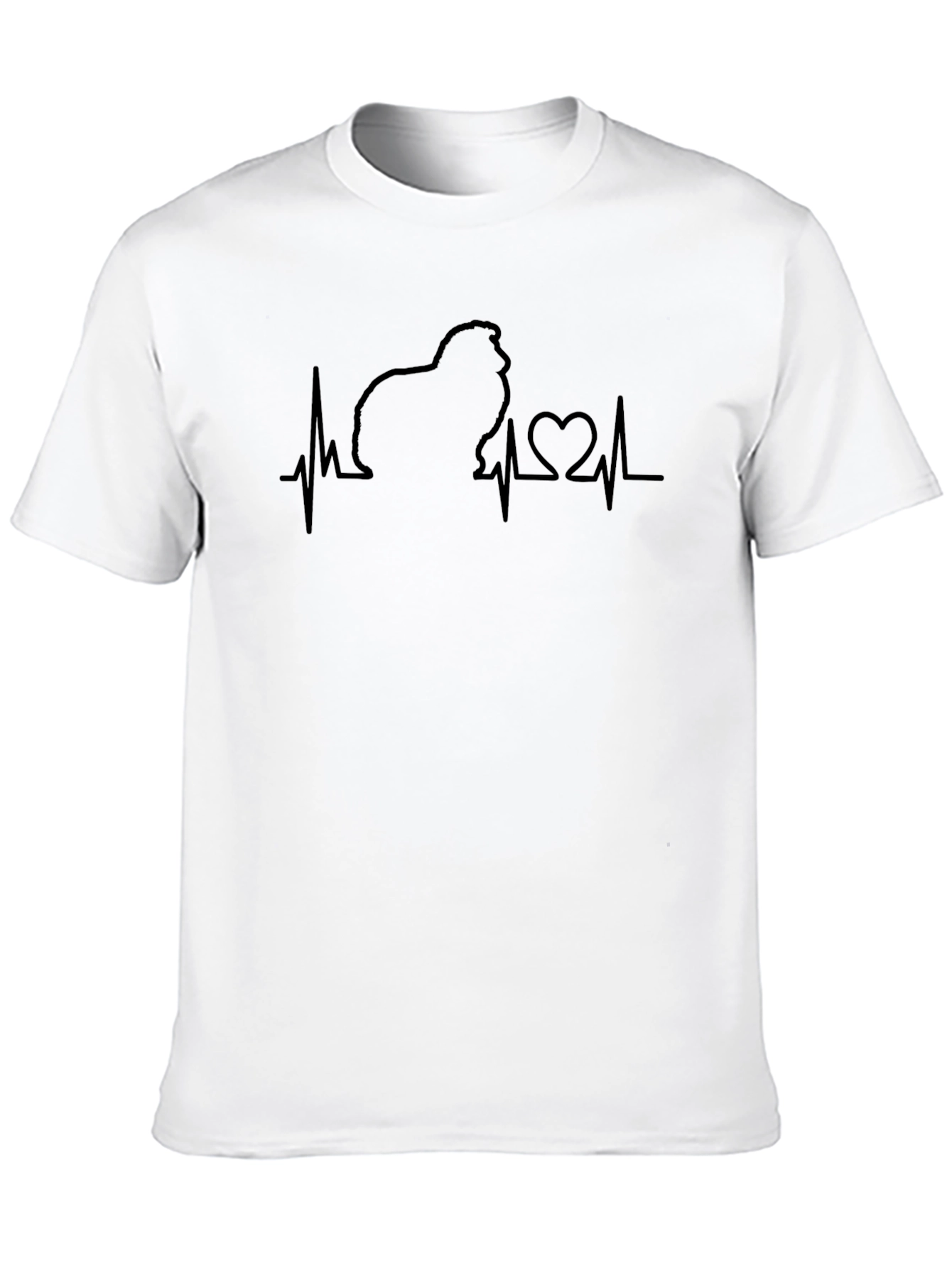 Dog Heartbeat T-Shirt - Mens Black Crew Neck Tee