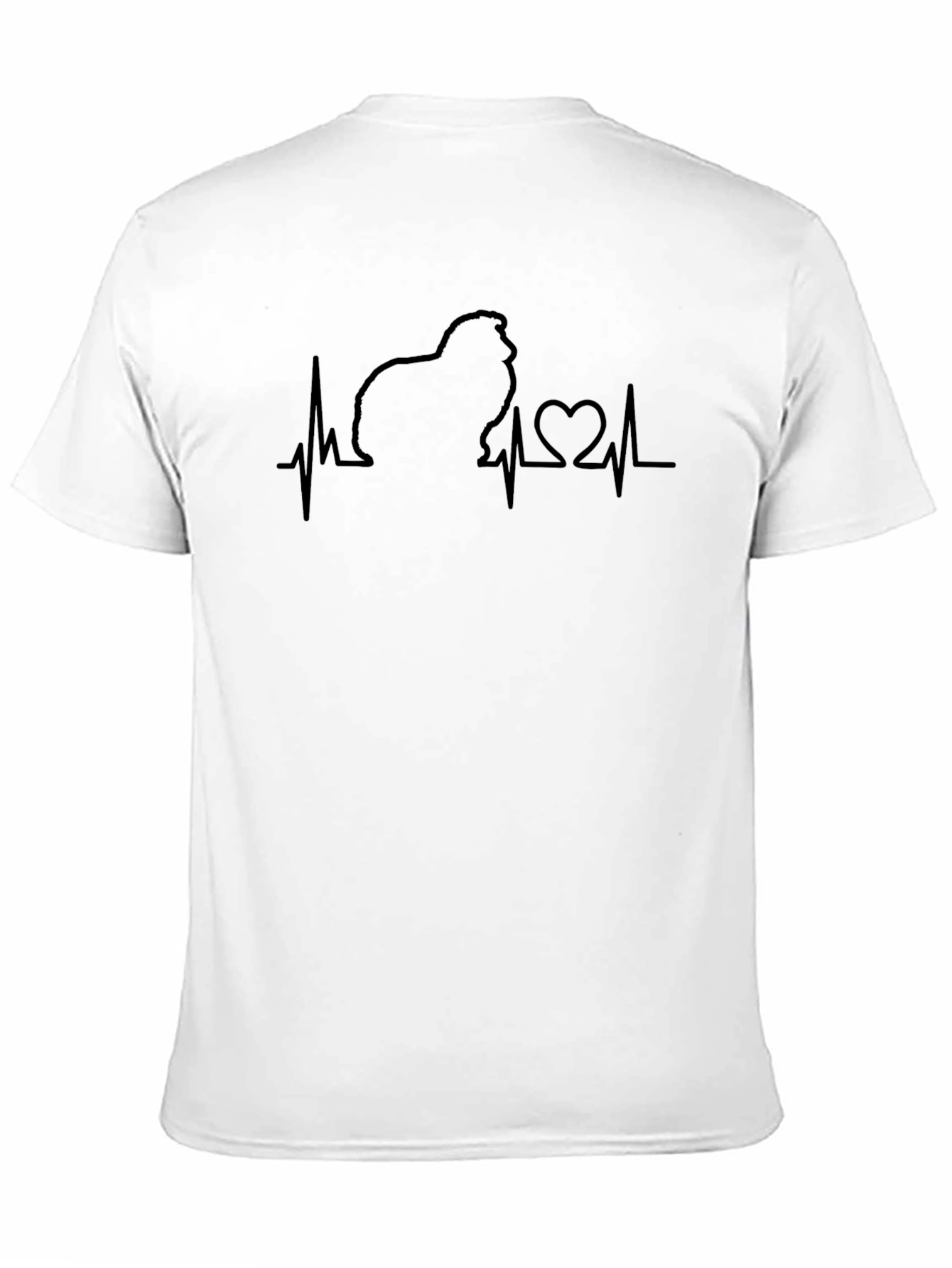 Dog Heartbeat T-Shirt - Mens Black Crew Neck Tee