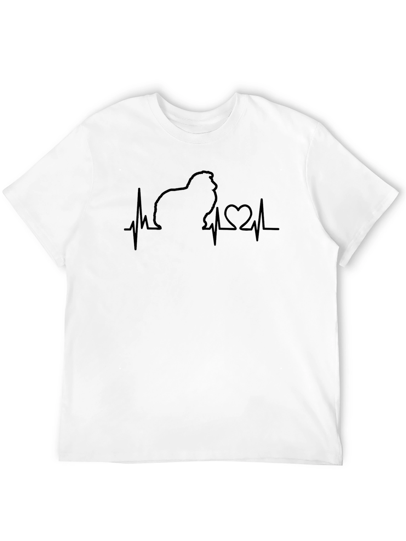 Dog Heartbeat T-Shirt - Mens Black Crew Neck Tee