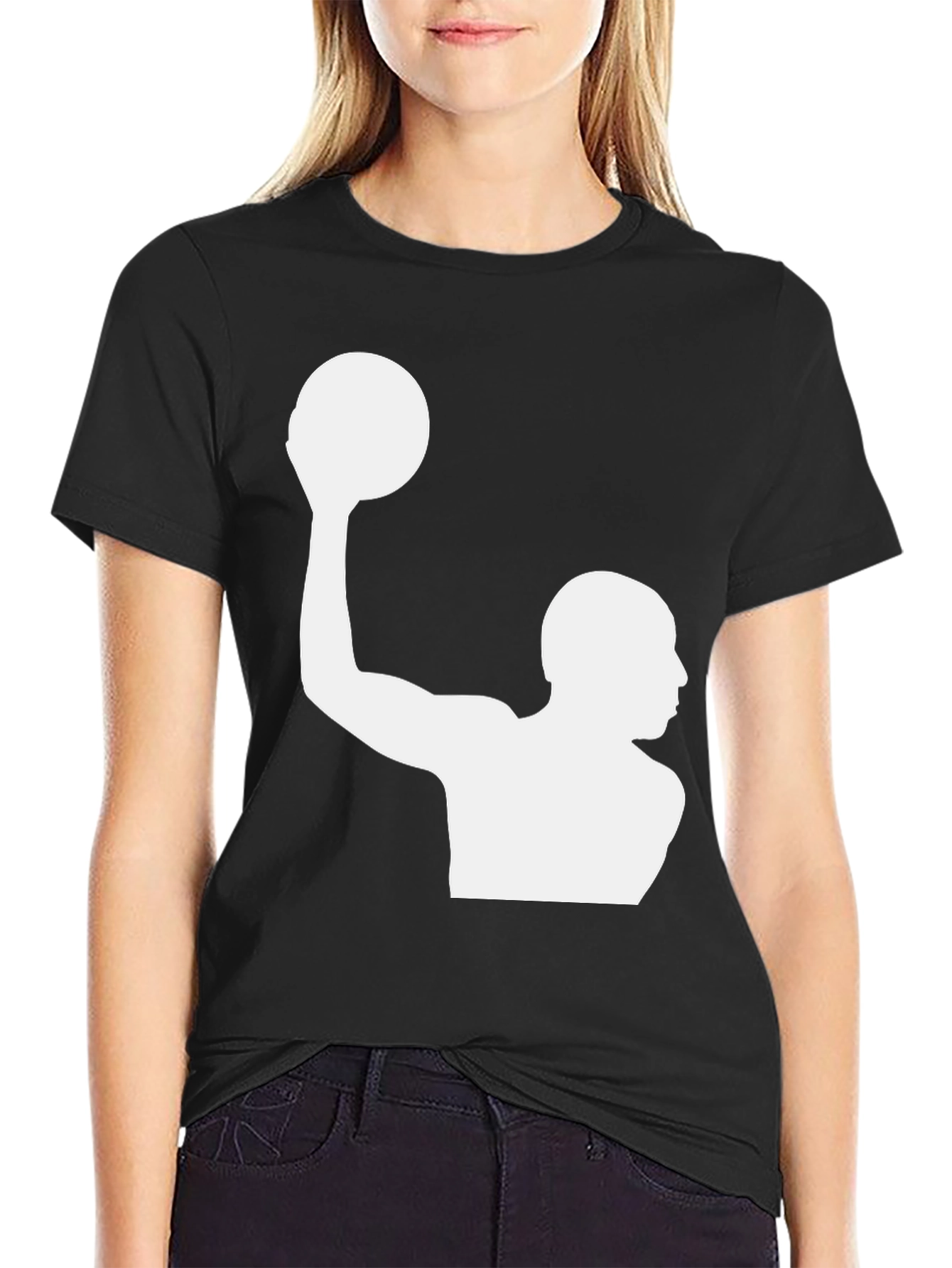 Water Polo Player Graphic T-Shirt - Black