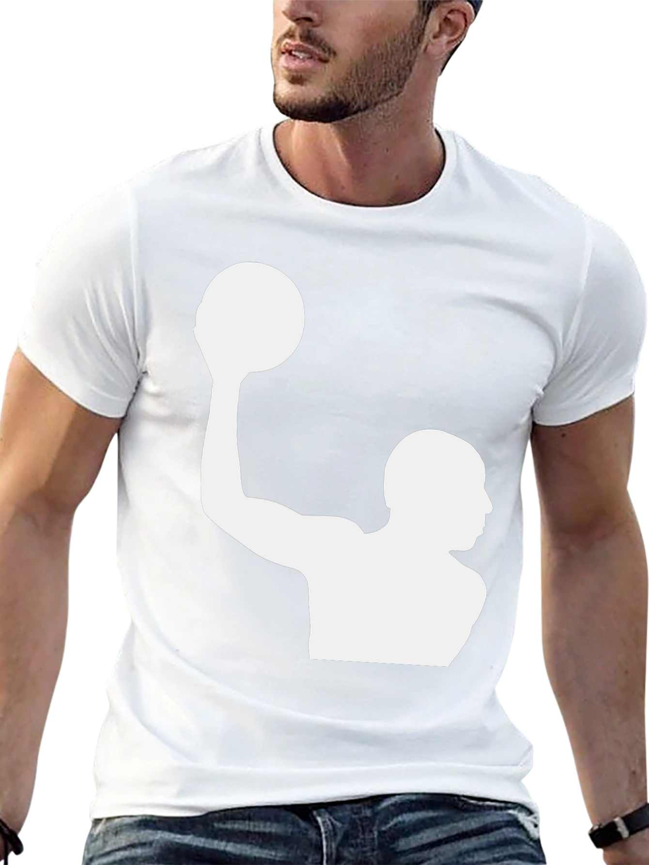 Water Polo Player Graphic T-Shirt - Black