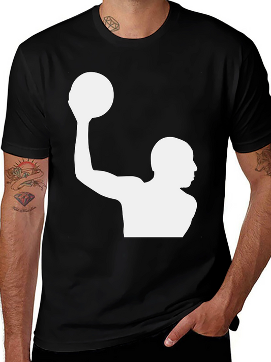 Water Polo Player Graphic T-Shirt - Black