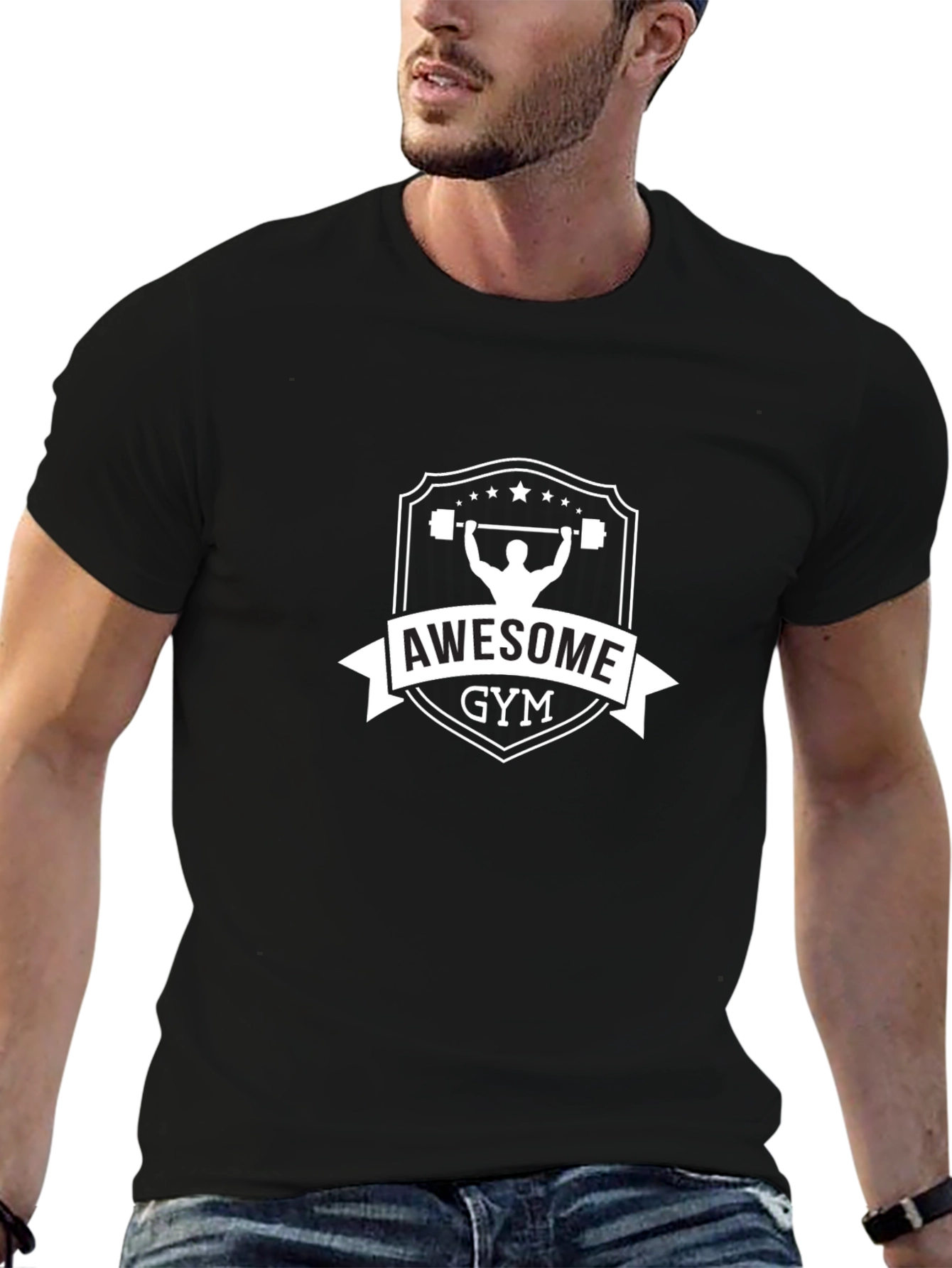 Awesome Gym Black T-Shirt for Fitness Lovers