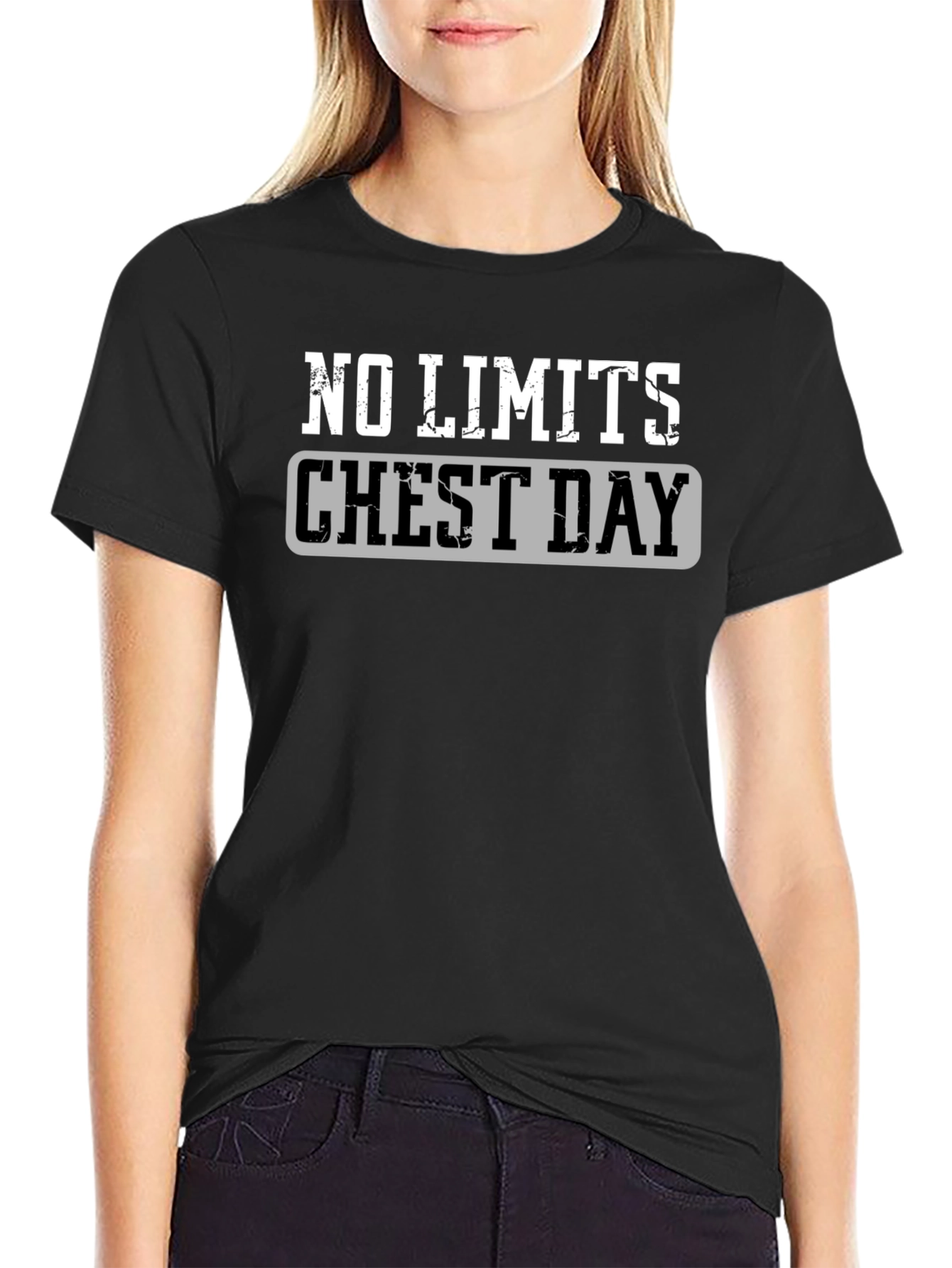 No Limits Chest Day Black Graphic T-Shirt