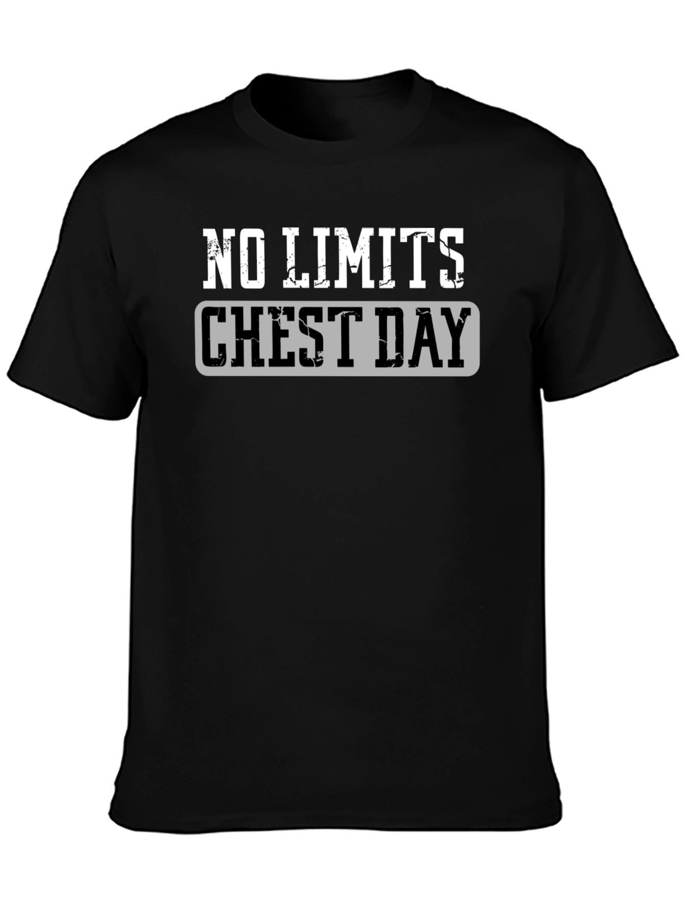 No Limits Chest Day Black Graphic T-Shirt