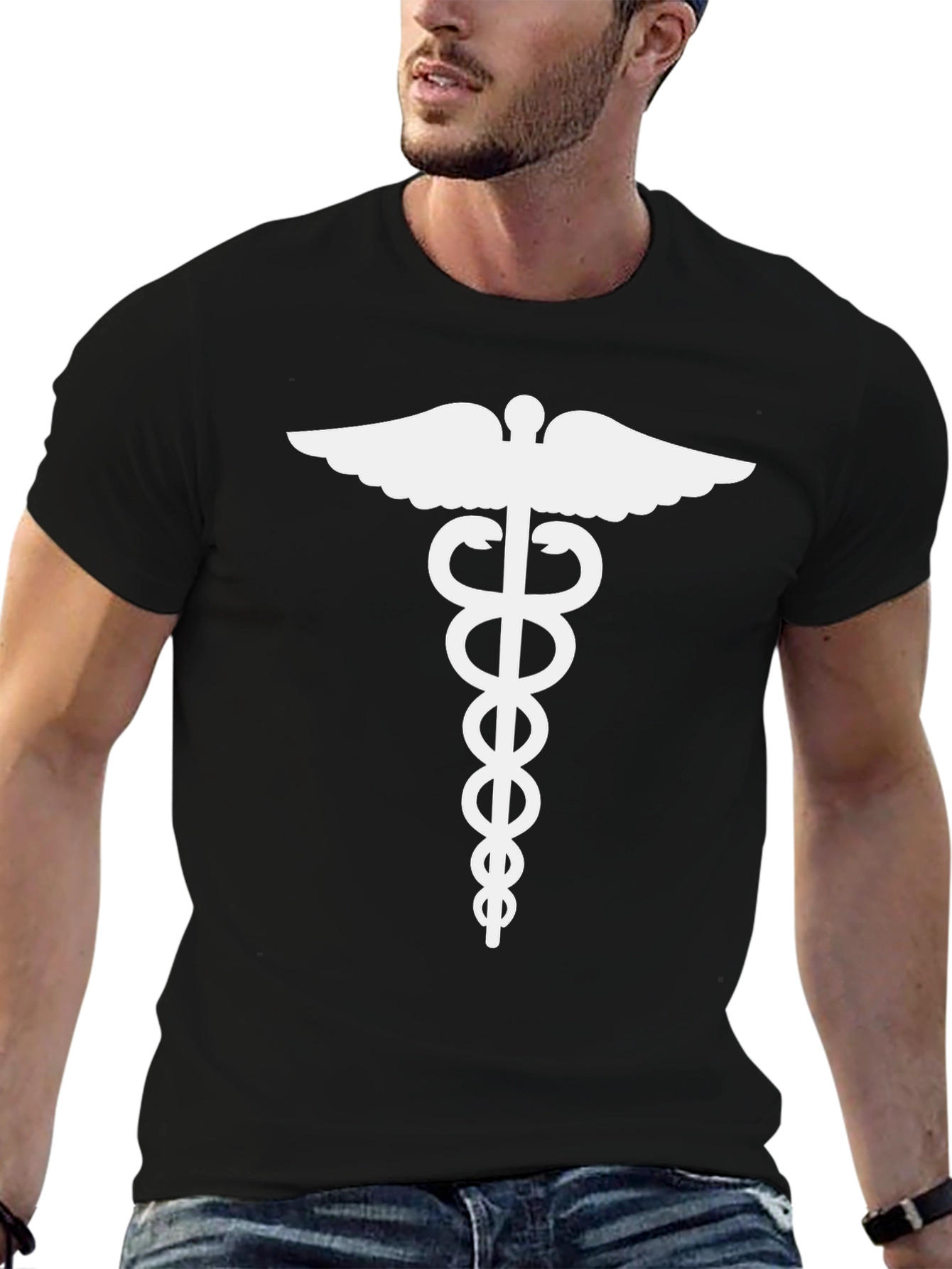 Caduceus Symbol T-Shirt - Medical Profession Tee