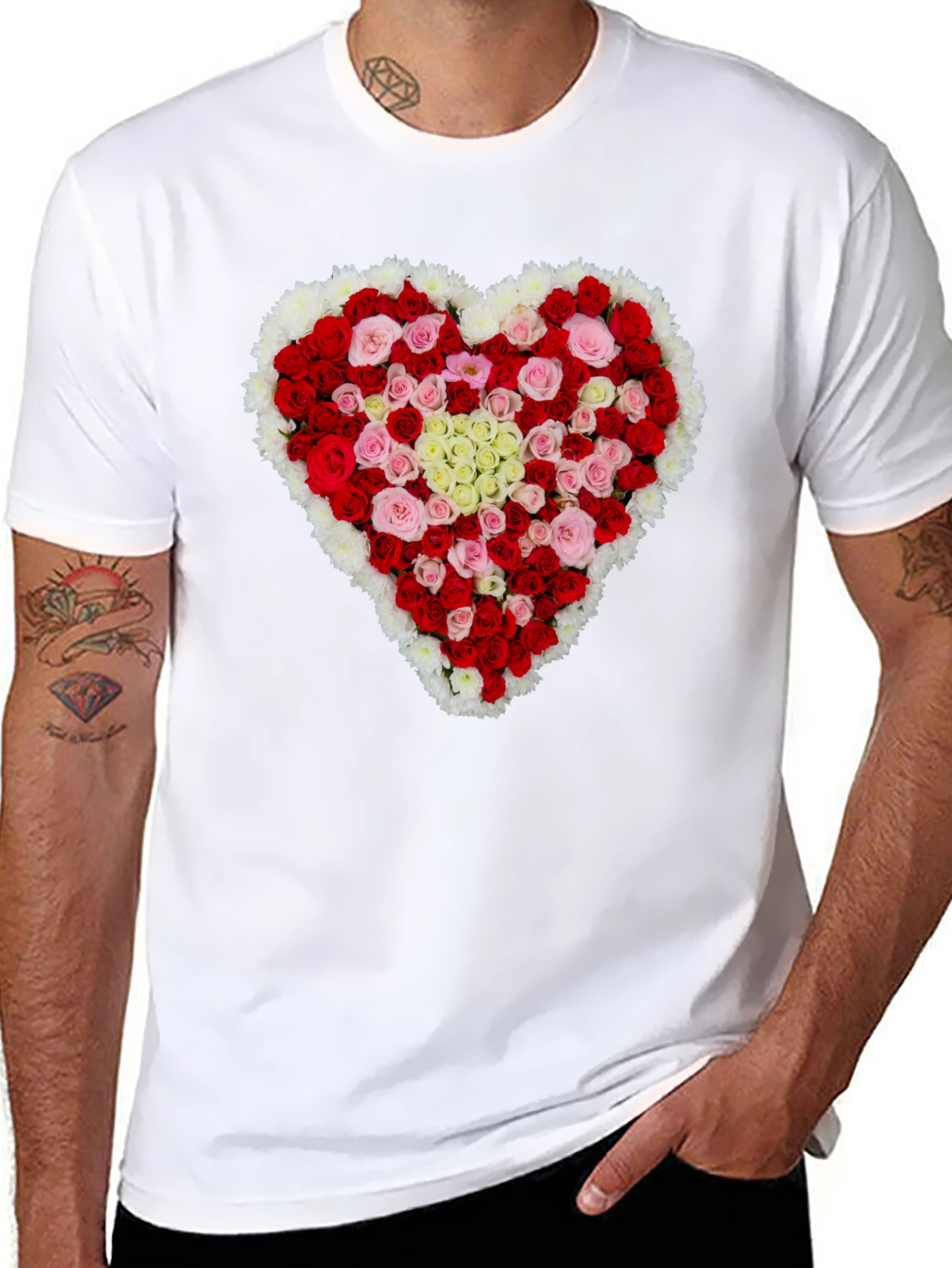 Floral Heart T-Shirt - Romantic Valentines Day Gift