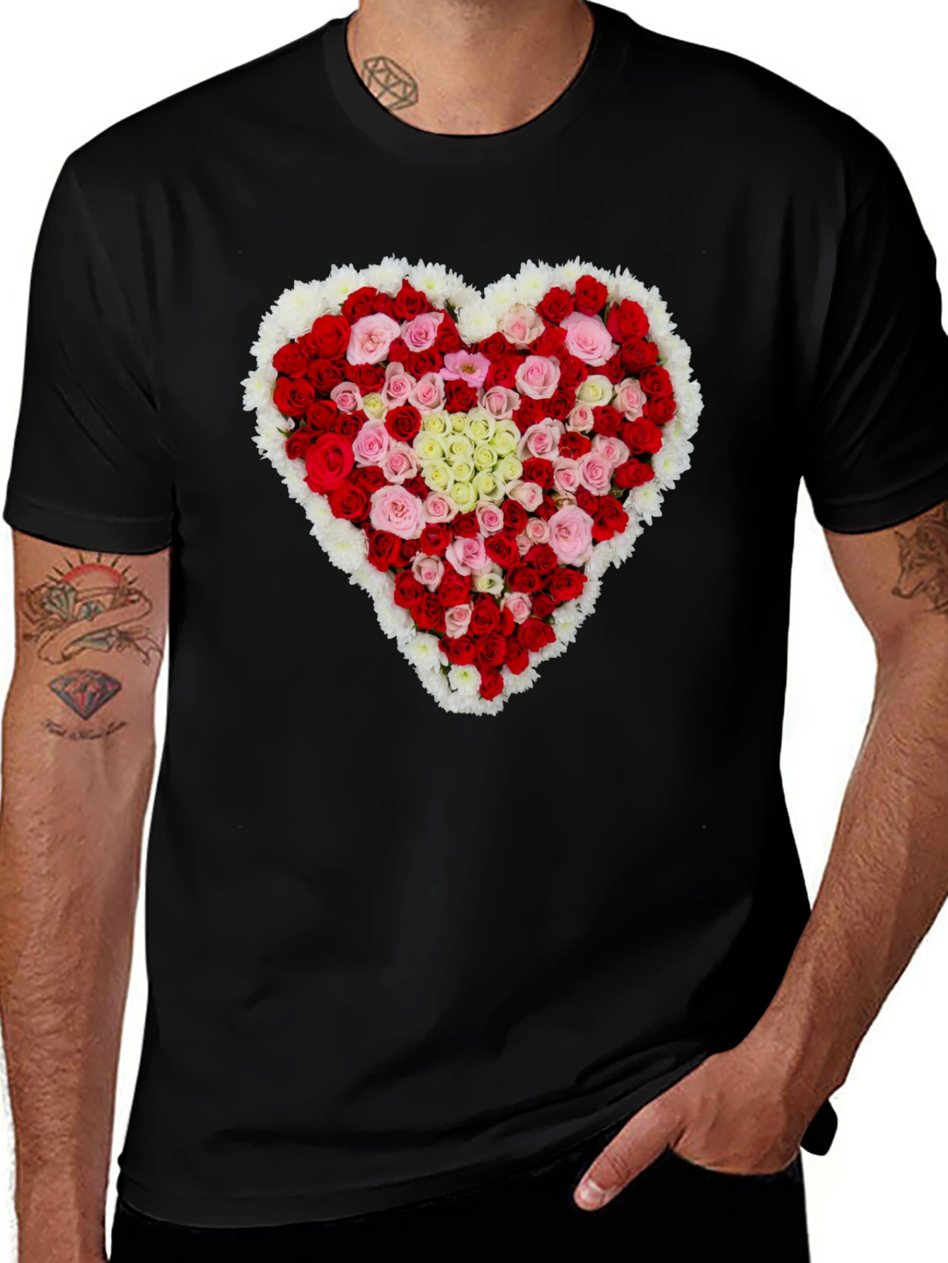 Floral Heart T-Shirt - Romantic Valentines Day Gift