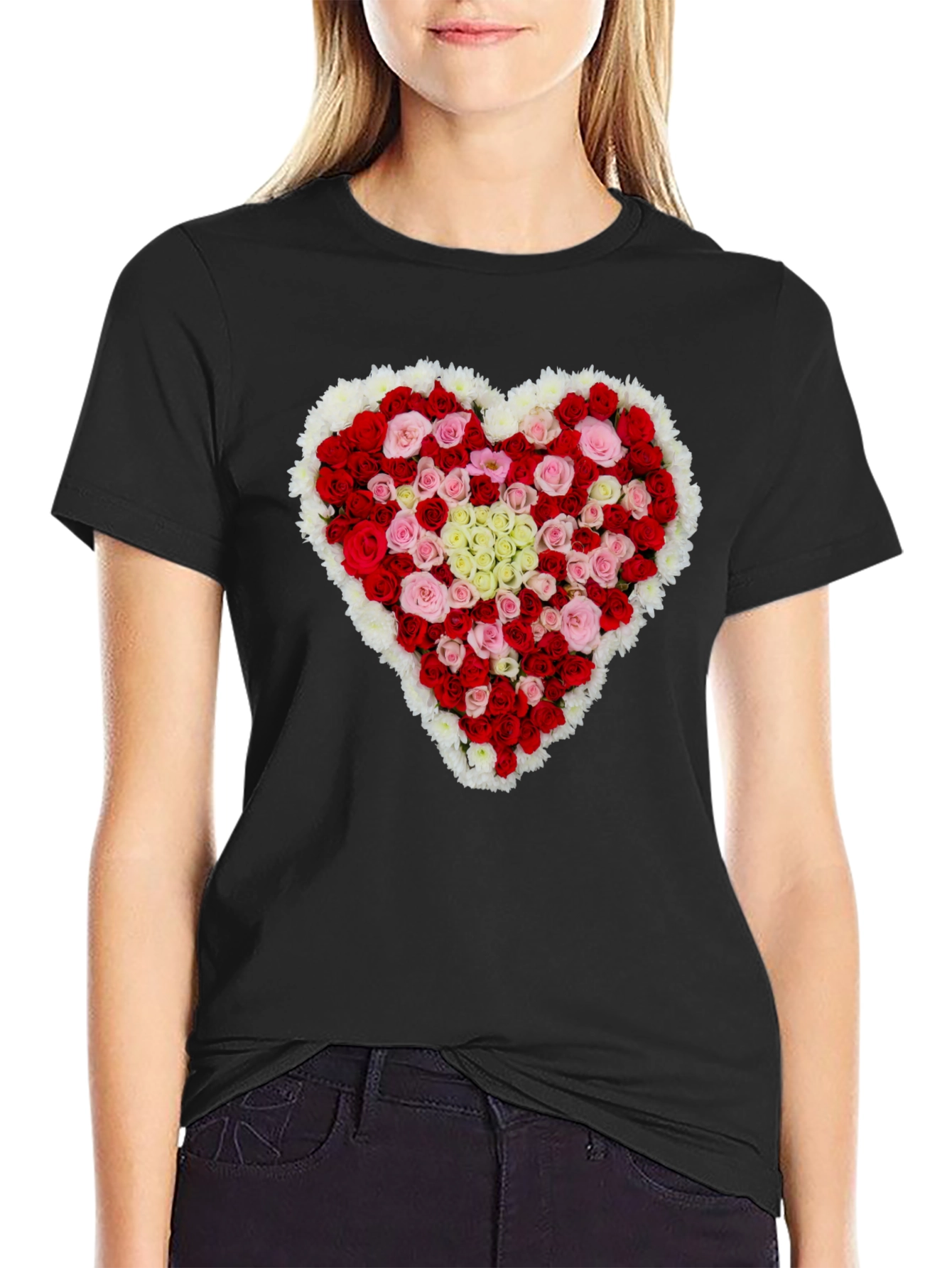Floral Heart T-Shirt - Romantic Valentines Day Gift