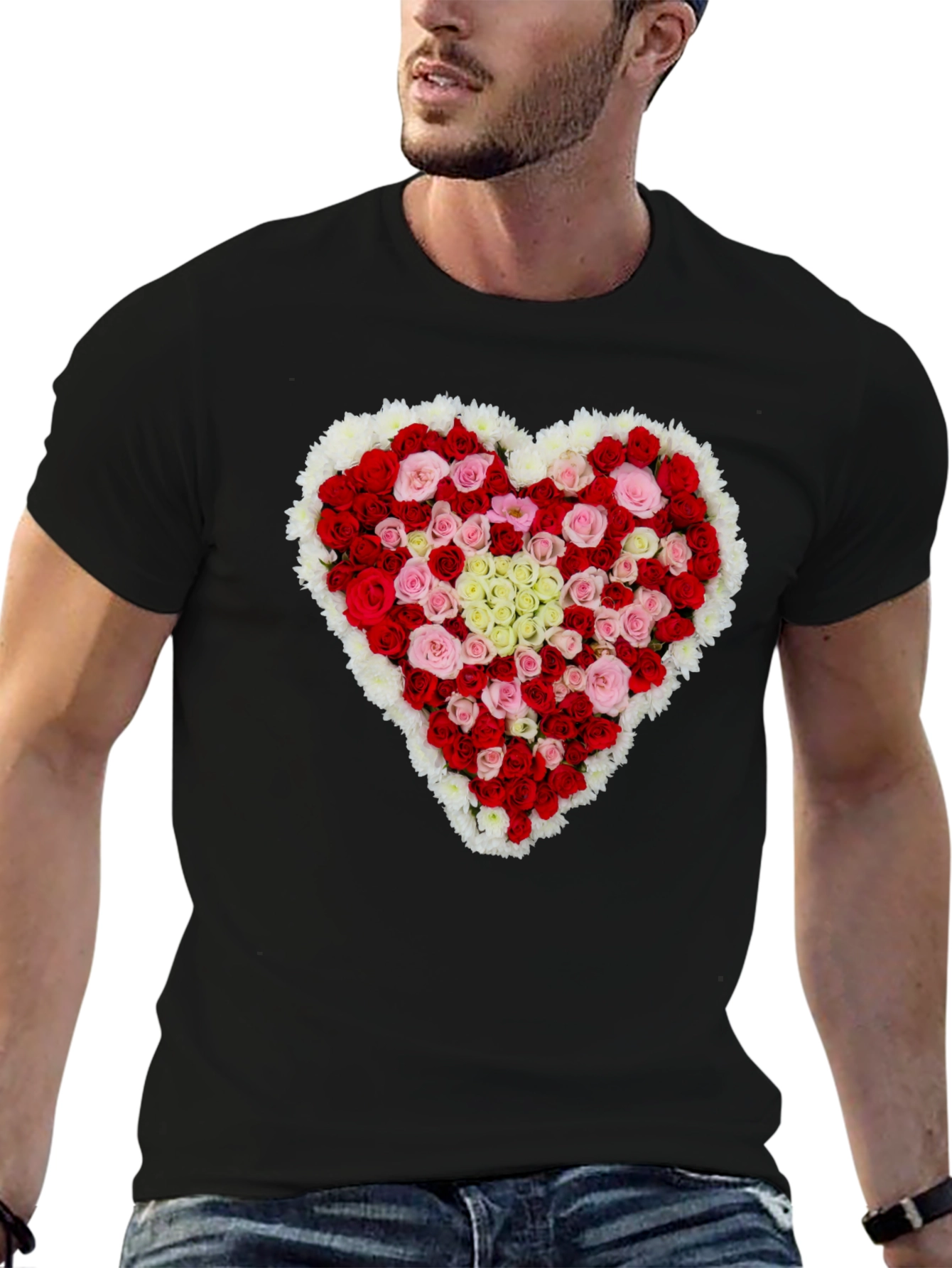 Floral Heart T-Shirt - Romantic Valentines Day Gift