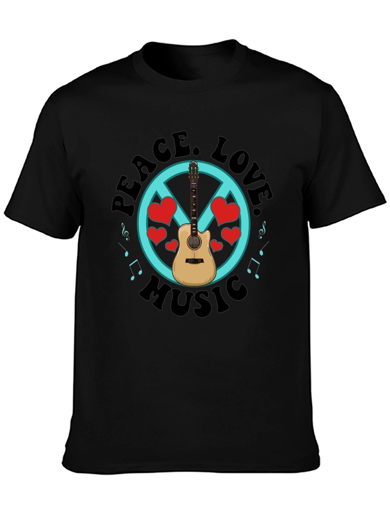 Peace Love Music Graphic T-Shirt