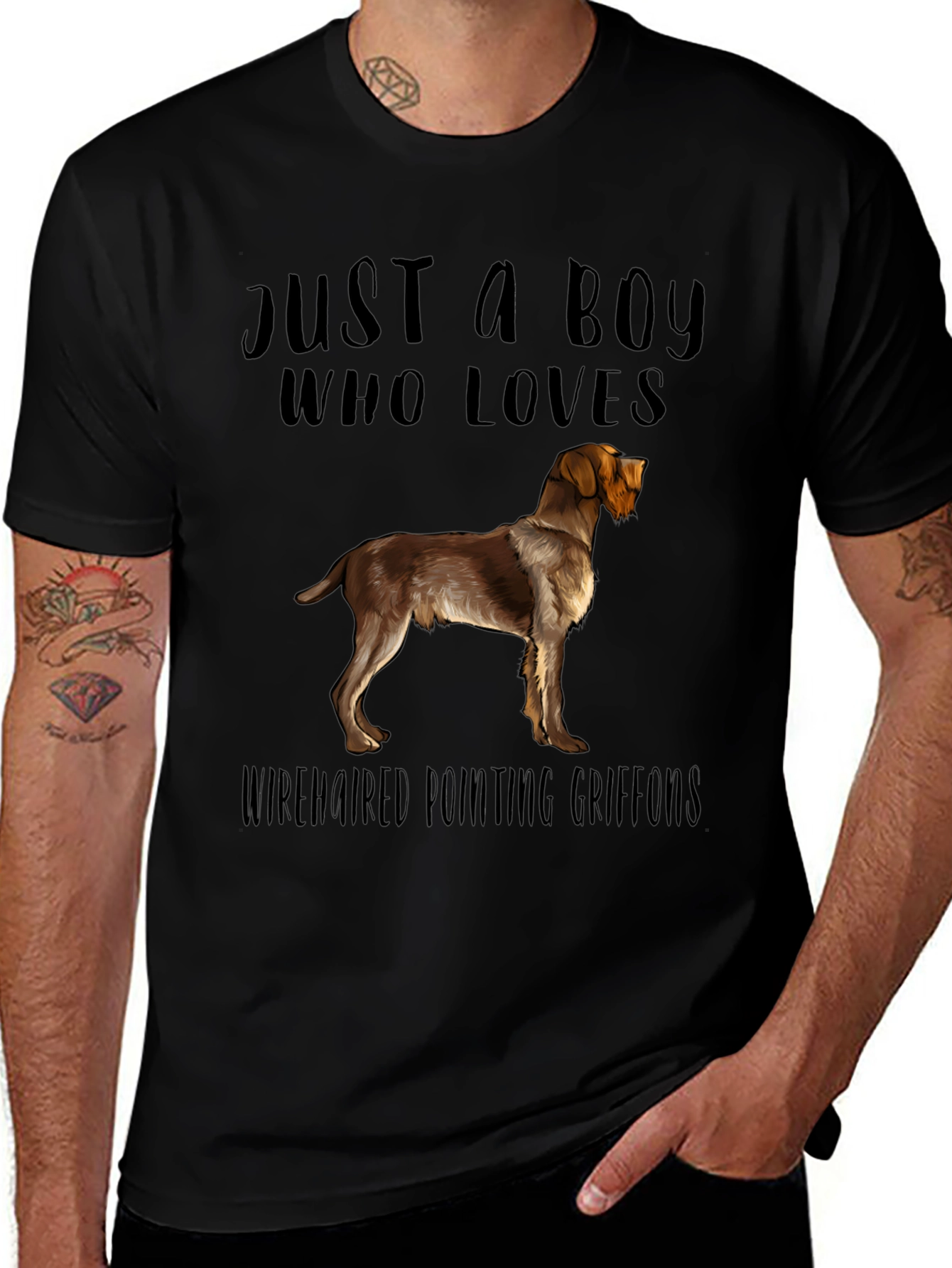 Boy Who Loves Wirehaired Pointing Griffons T-Shirt