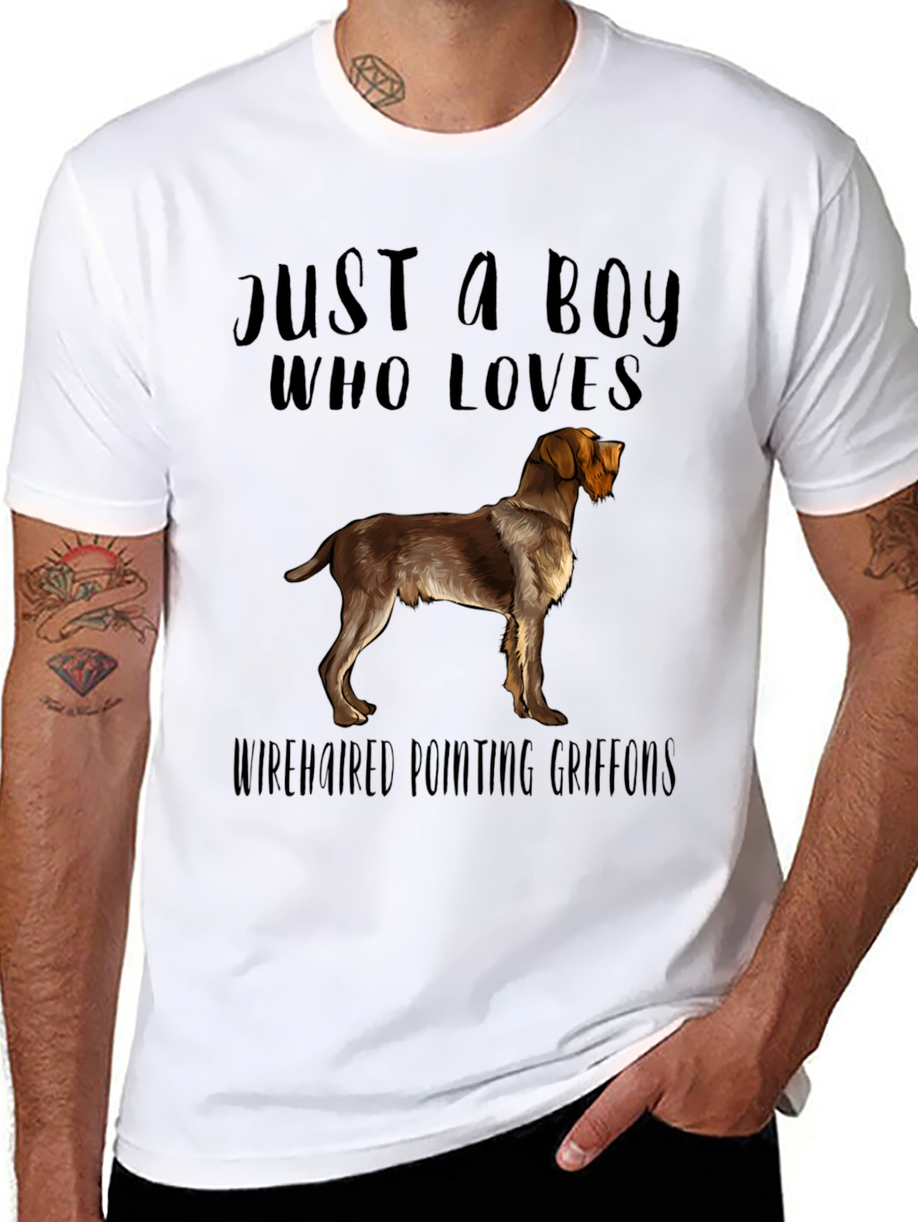 Boy Who Loves Wirehaired Pointing Griffons T-Shirt