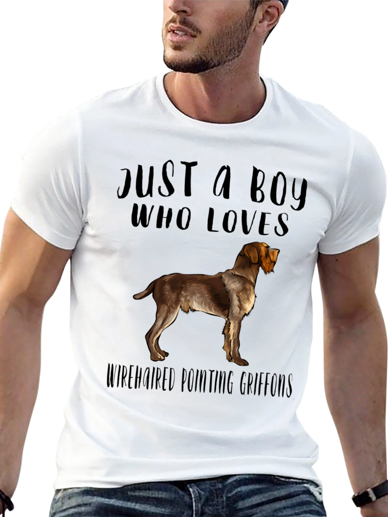 Boy Who Loves Wirehaired Pointing Griffons T-Shirt