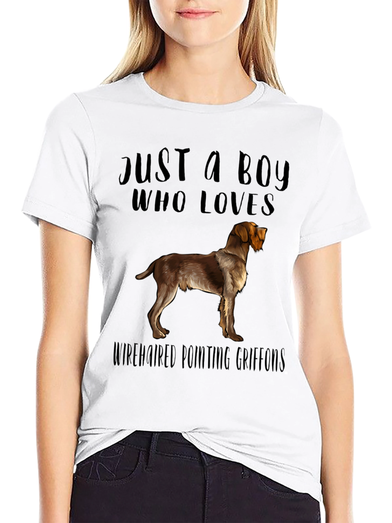 Boy Who Loves Wirehaired Pointing Griffons T-Shirt