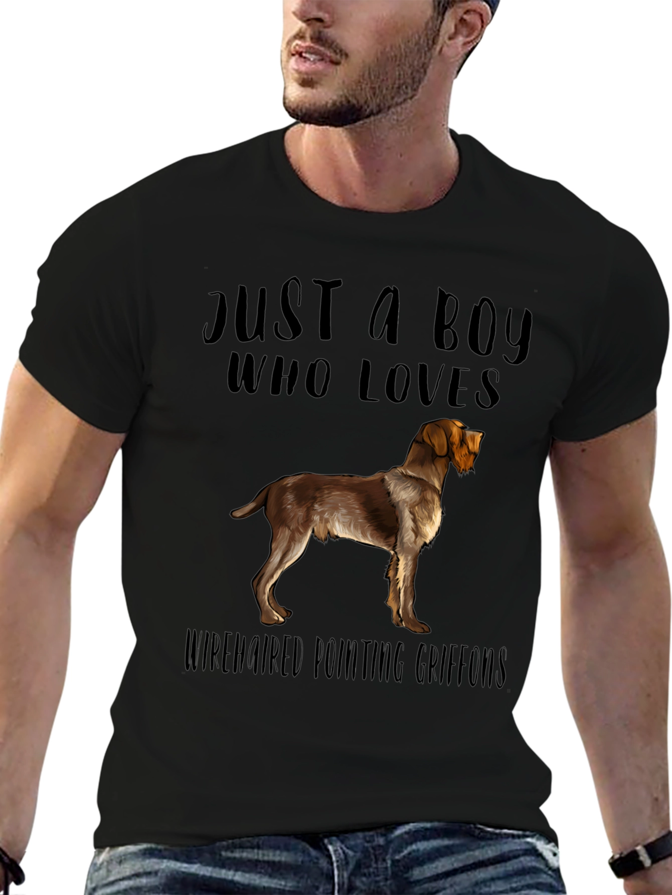 Boy Who Loves Wirehaired Pointing Griffons T-Shirt
