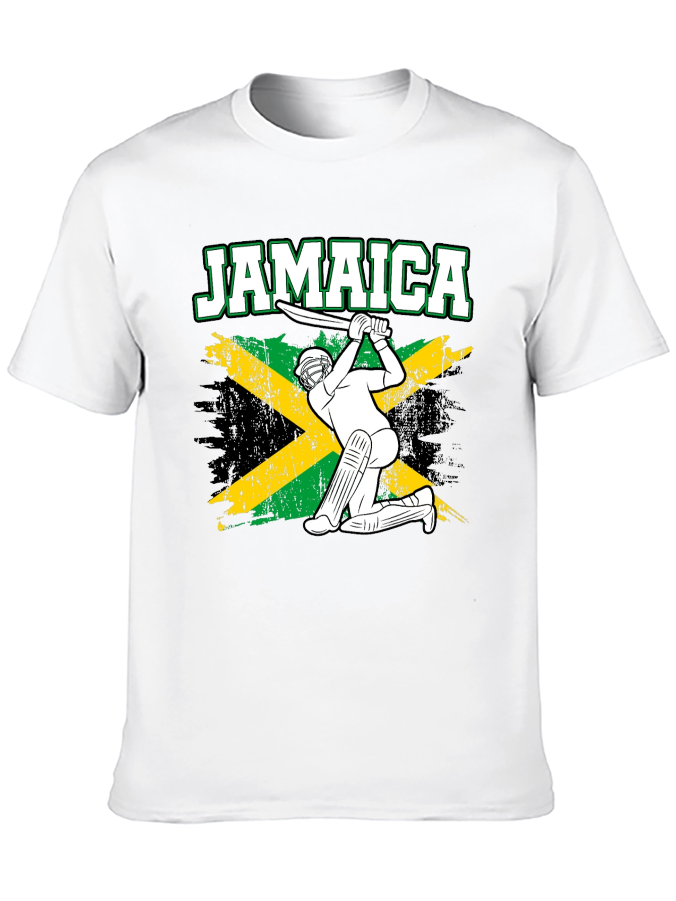 Jamaica Cricket T-Shirt - Rasta Flag Design