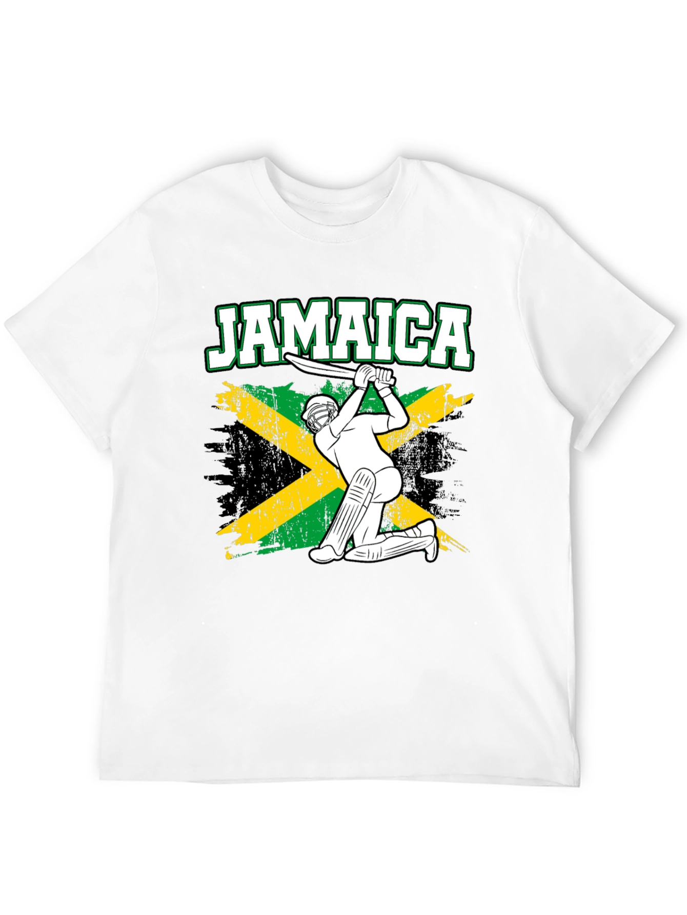 Jamaica Cricket T-Shirt - Rasta Flag Design