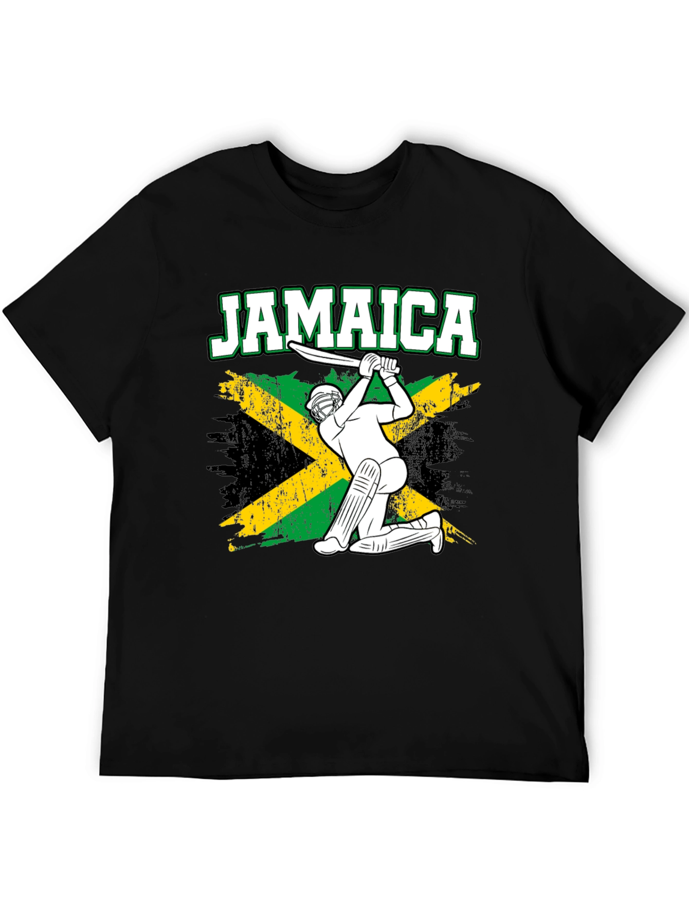 Jamaica Cricket T-Shirt - Rasta Flag Design