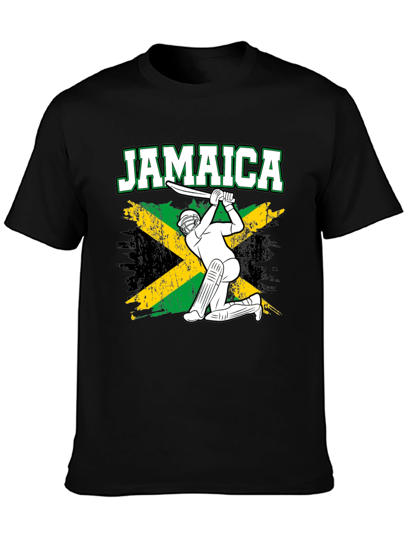 Jamaica Cricket T-Shirt - Rasta Flag Design