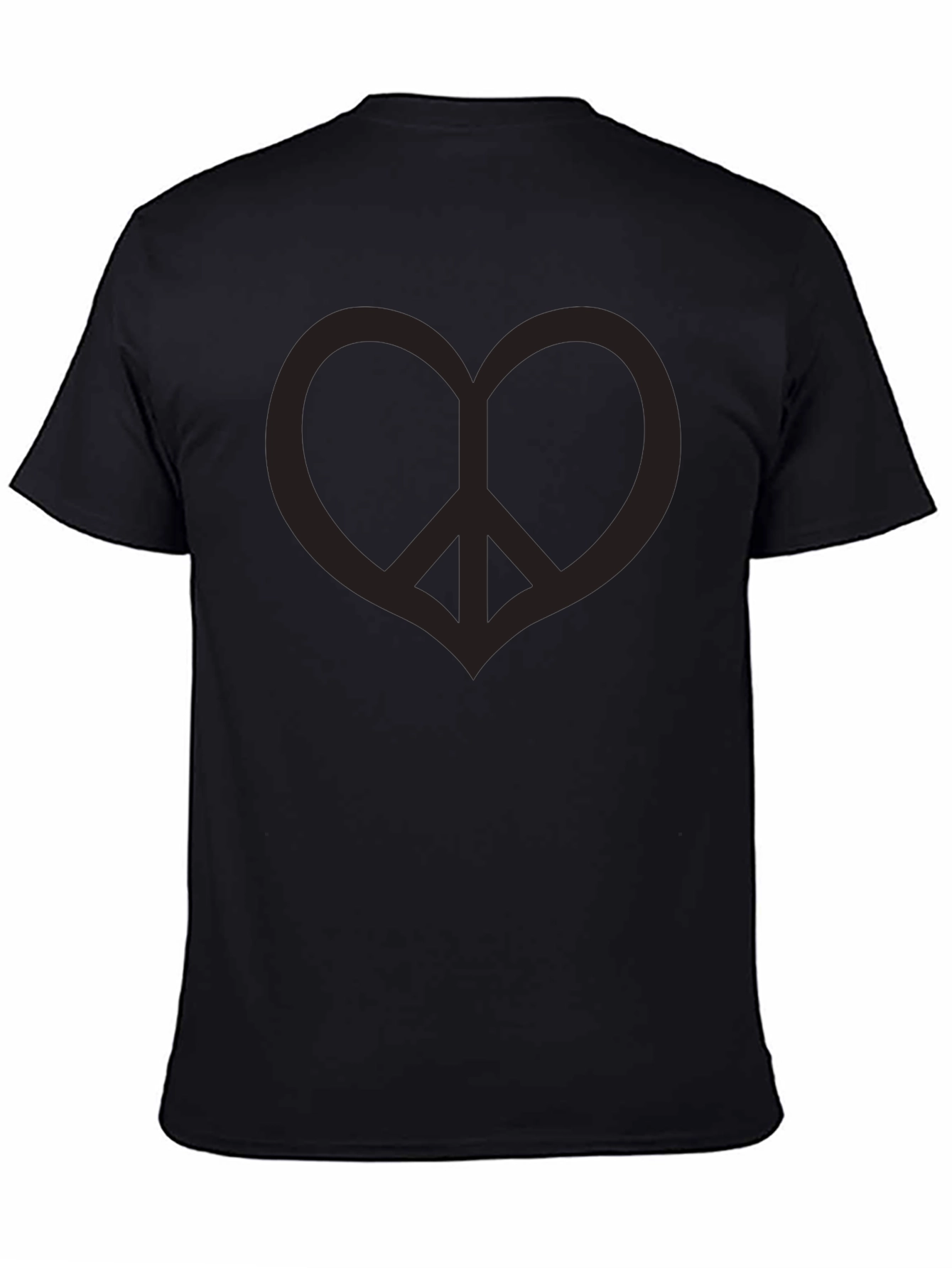 Peace Heart Black T-Shirt - Mens Casual Tee